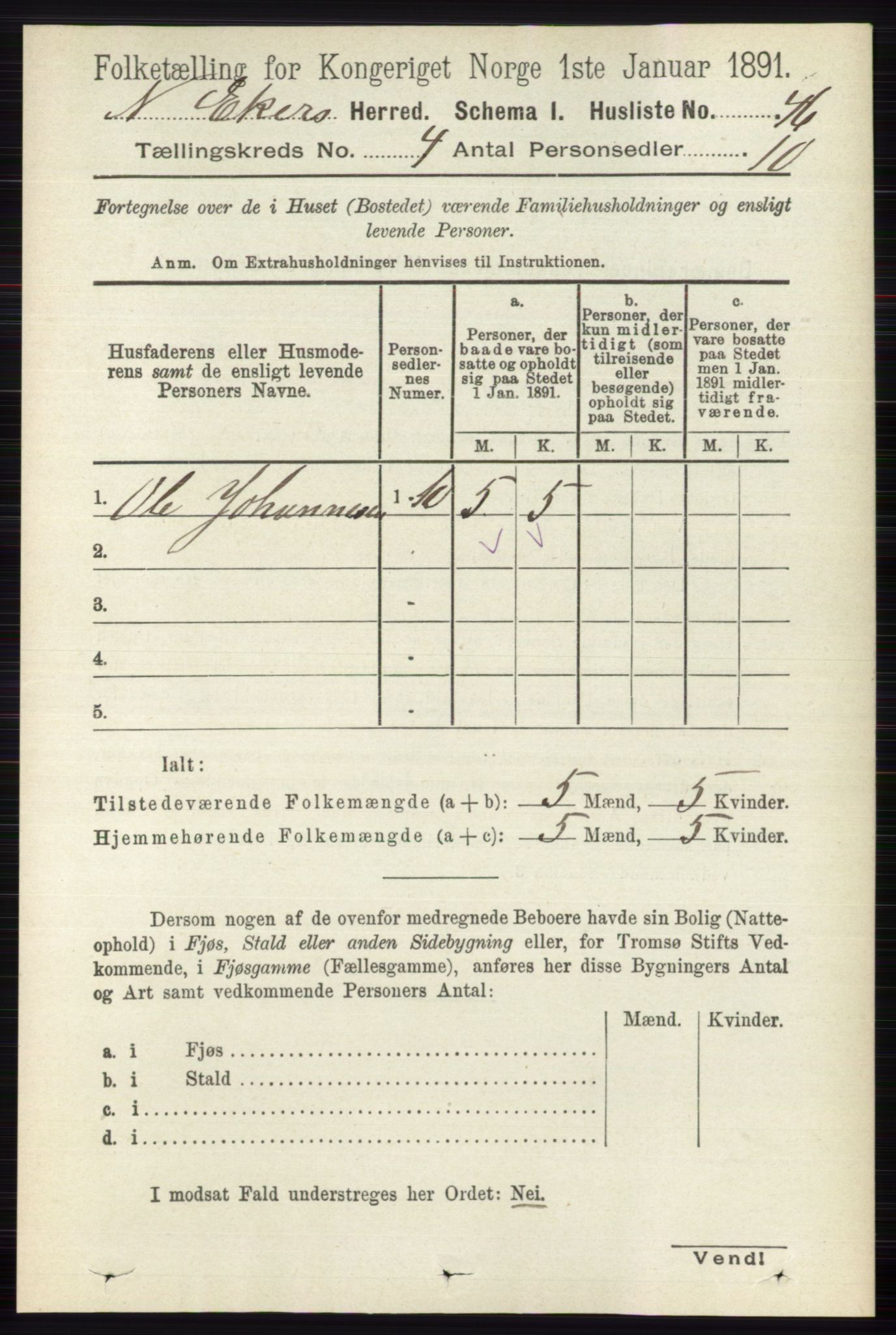 RA, 1891 census for 0625 Nedre Eiker, 1891, p. 1929