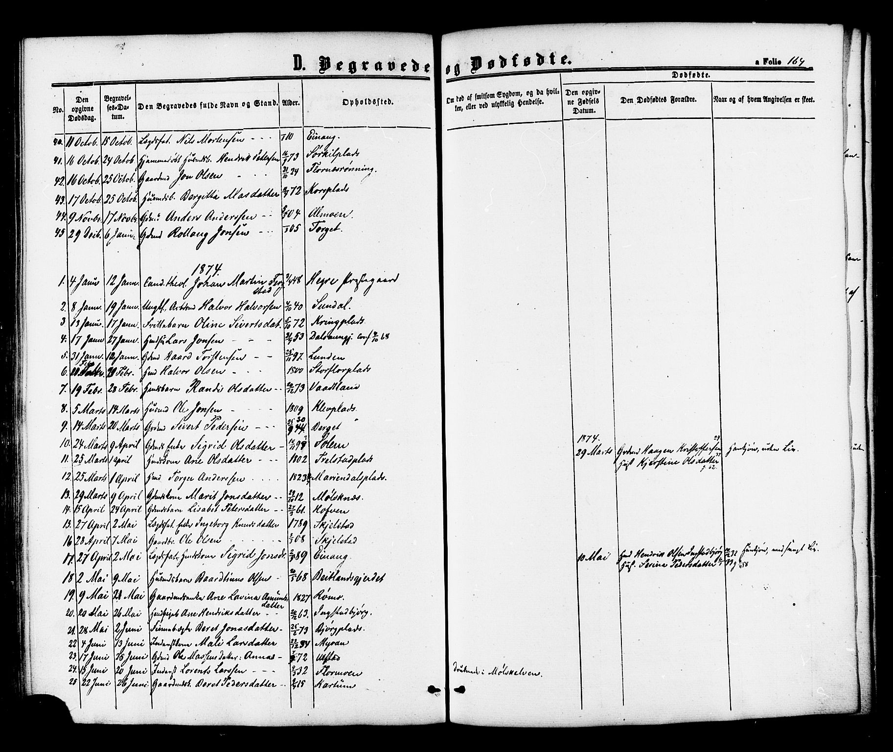 Ministerialprotokoller, klokkerbøker og fødselsregistre - Nord-Trøndelag, SAT/A-1458/703/L0029: Parish register (official) no. 703A02, 1863-1879, p. 164