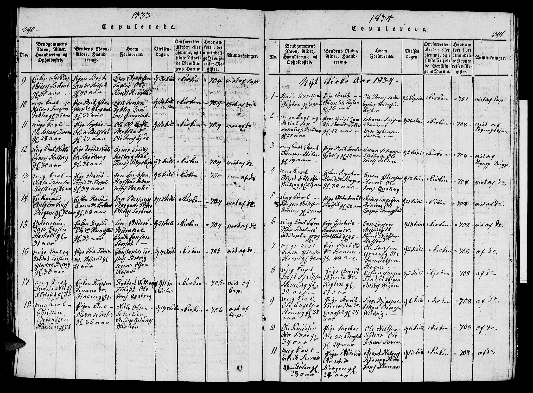 Ministerialprotokoller, klokkerbøker og fødselsregistre - Møre og Romsdal, AV/SAT-A-1454/586/L0990: Parish register (copy) no. 586C01, 1819-1837, p. 390-391