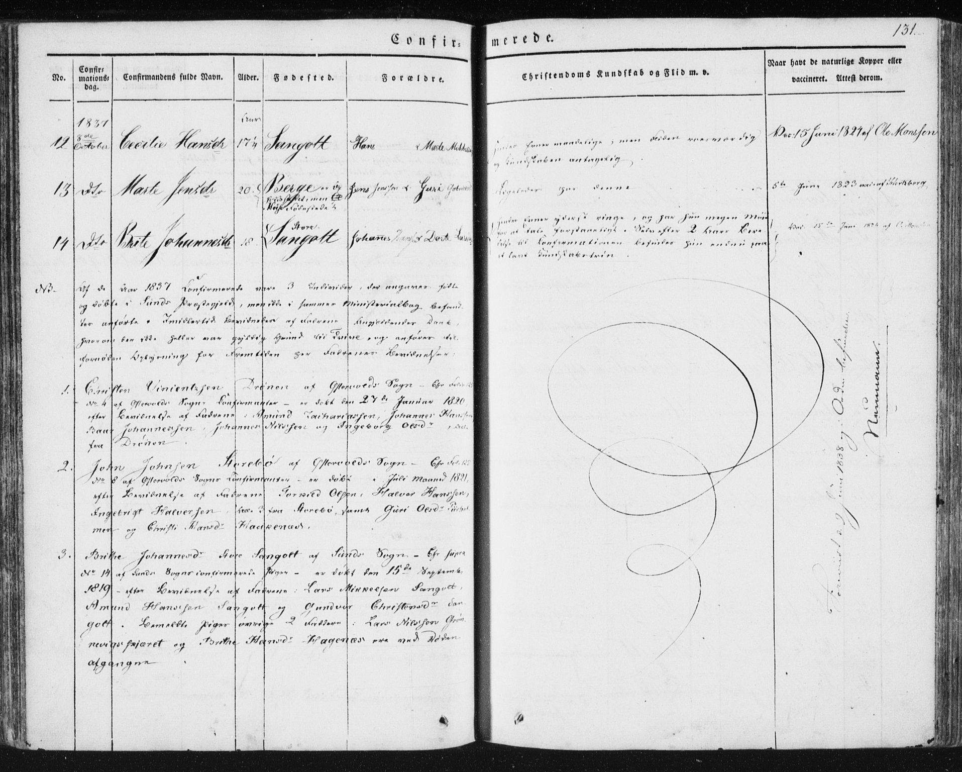 Sund sokneprestembete, SAB/A-99930: Parish register (official) no. A 13, 1835-1849, p. 131