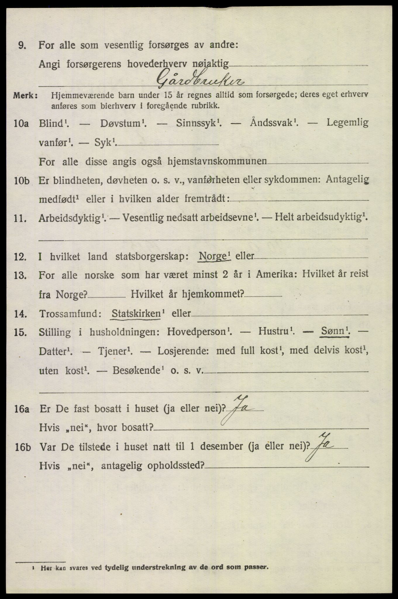 SAH, 1920 census for Tolga, 1920, p. 8258