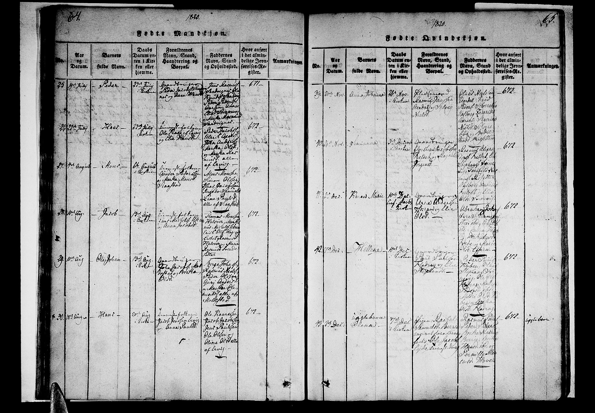 Selje sokneprestembete, SAB/A-99938/H/Ha/Haa/Haaa: Parish register (official) no. A 8, 1816-1828, p. 64-65