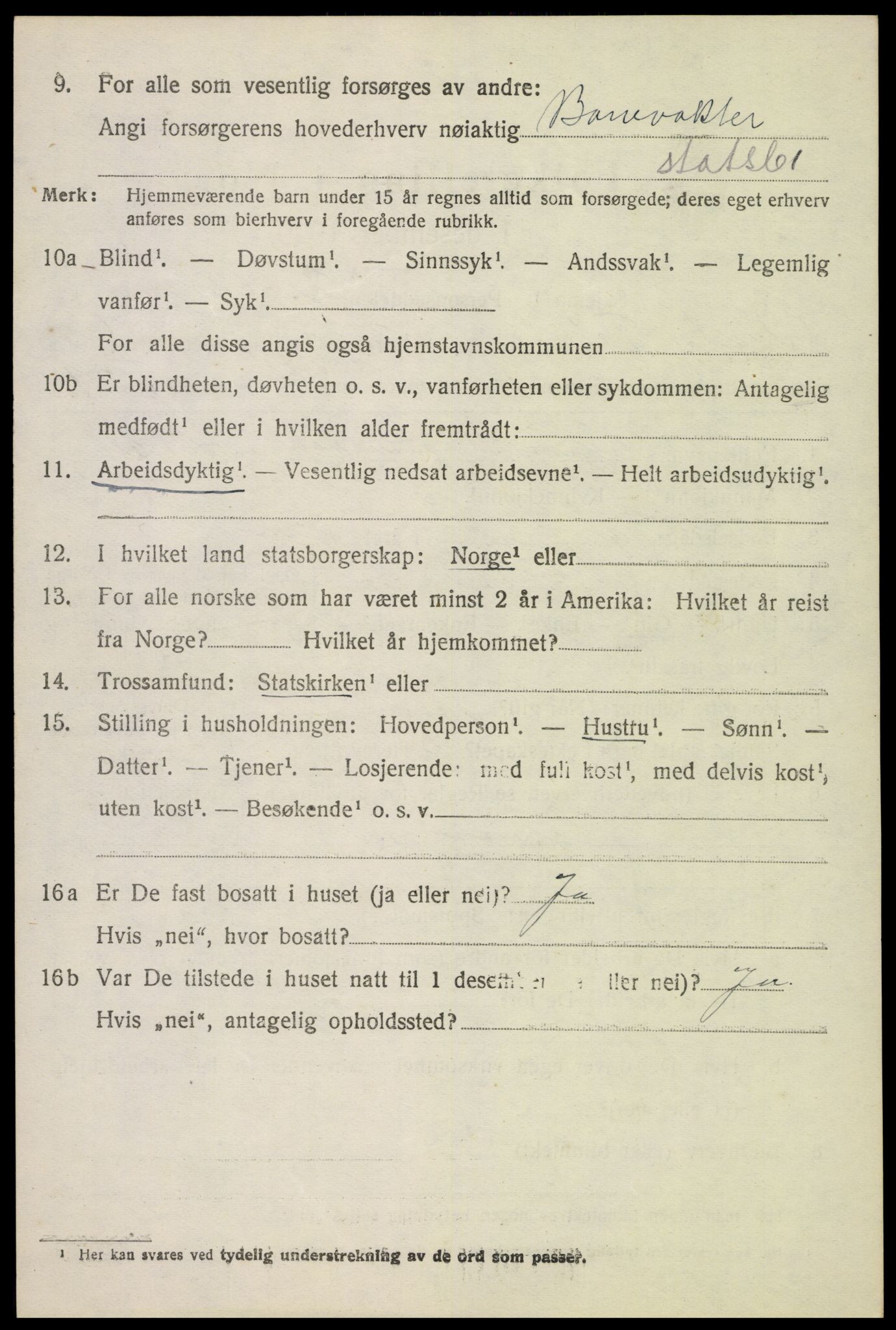 SAH, 1920 census for Vestre Toten, 1920, p. 8187