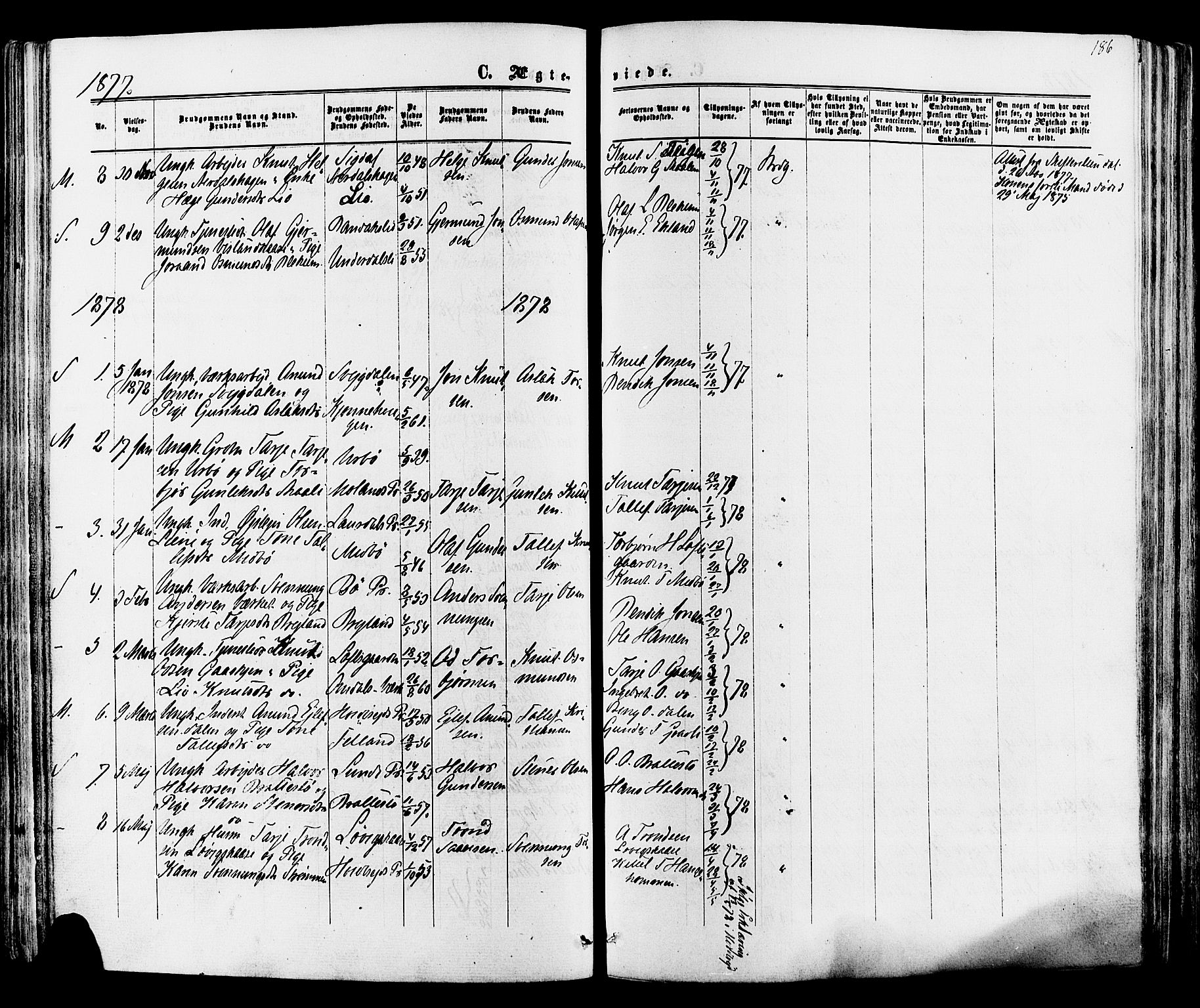 Mo kirkebøker, SAKO/A-286/F/Fa/L0006: Parish register (official) no. I 6, 1865-1885, p. 186