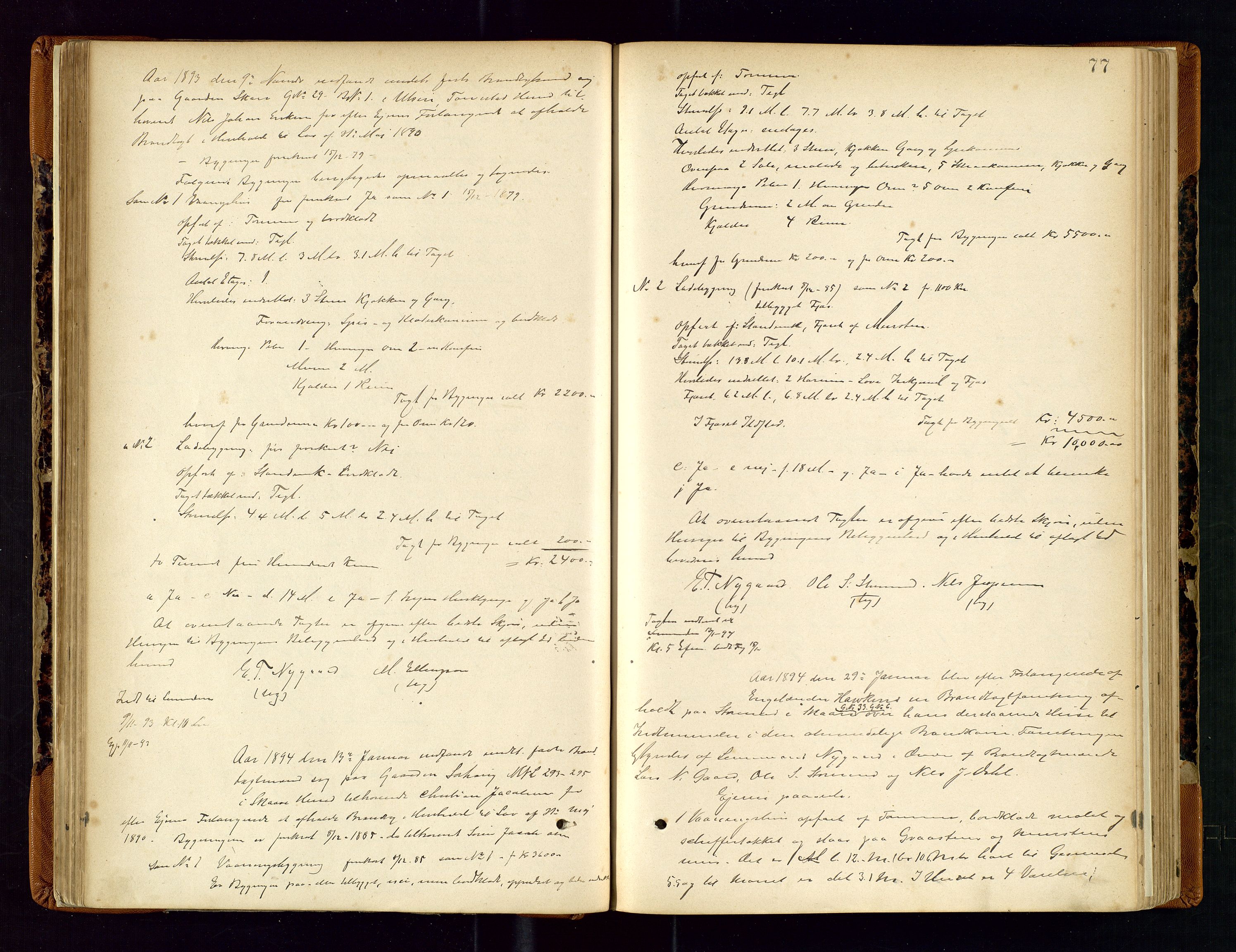 Torvestad lensmannskontor, AV/SAST-A-100307/1/Goa/L0002: "Brandtaxationsprotokol for Torvestad Thinglag", 1883-1917, p. 76b-77a