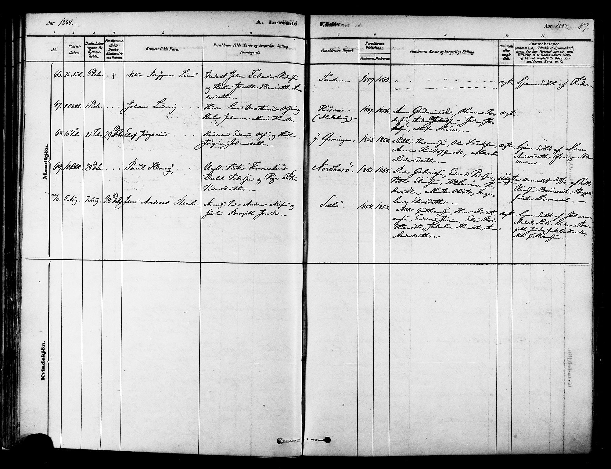 Ministerialprotokoller, klokkerbøker og fødselsregistre - Nordland, AV/SAT-A-1459/834/L0507: Parish register (official) no. 834A05, 1878-1892, p. 89