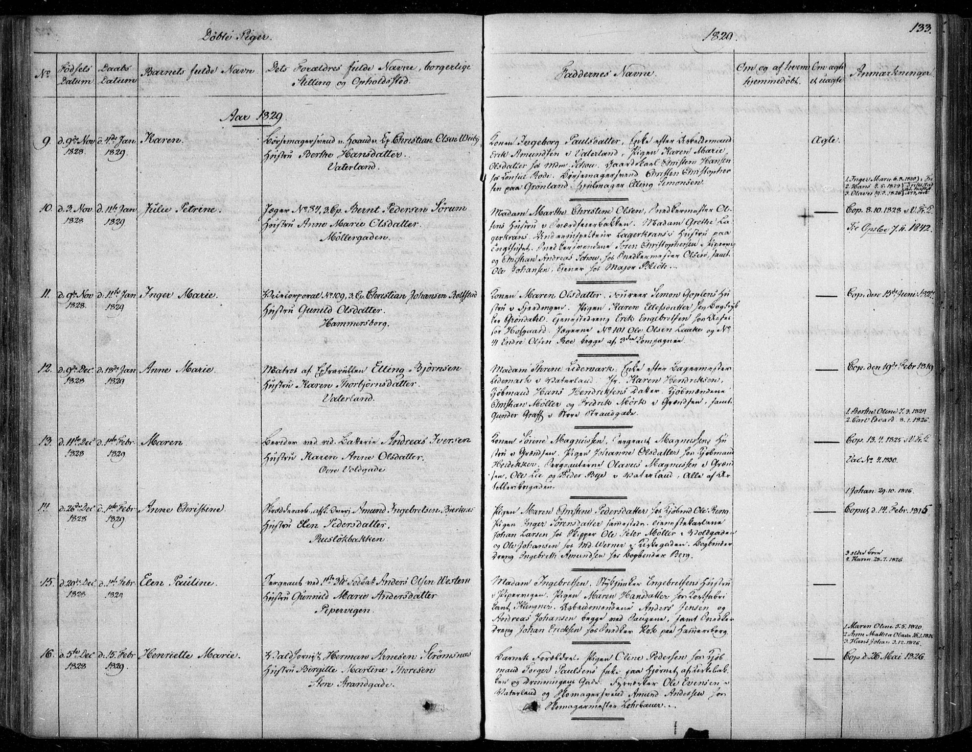 Garnisonsmenigheten Kirkebøker, SAO/A-10846/F/Fa/L0006: Parish register (official) no. 6, 1828-1841, p. 133