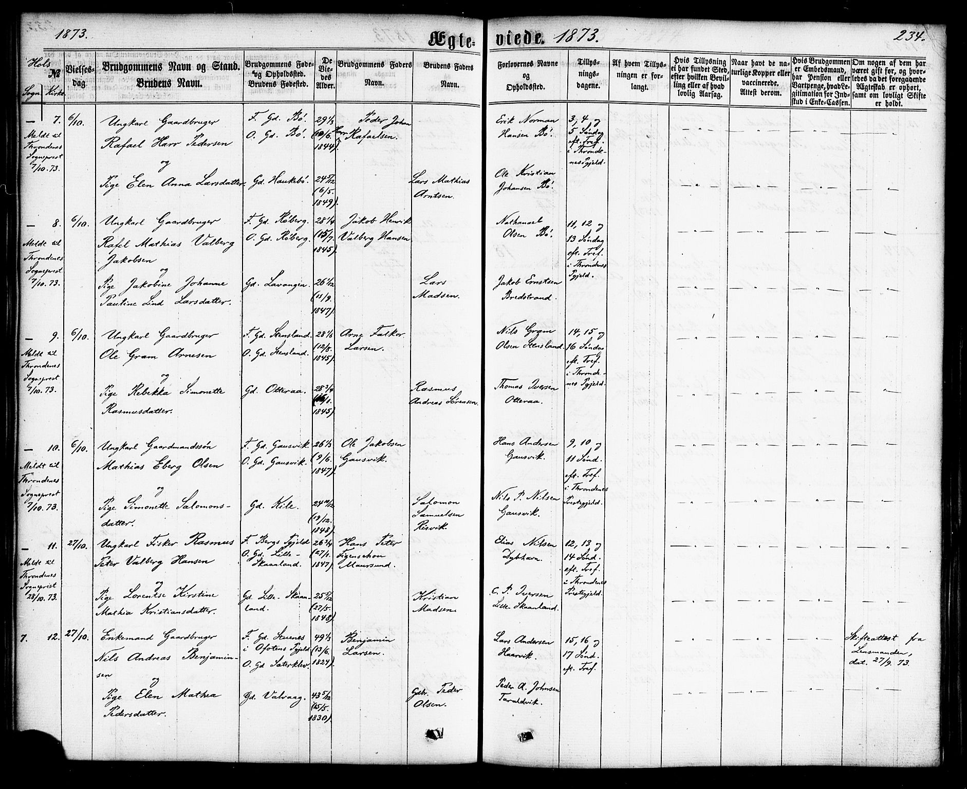 Ministerialprotokoller, klokkerbøker og fødselsregistre - Nordland, AV/SAT-A-1459/865/L0923: Parish register (official) no. 865A01, 1864-1884, p. 234