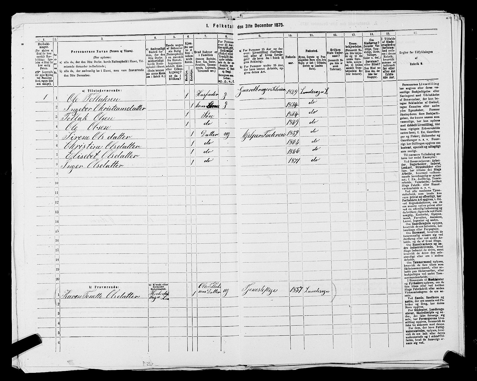 SAST, 1875 census for 1112P Lund, 1875, p. 556