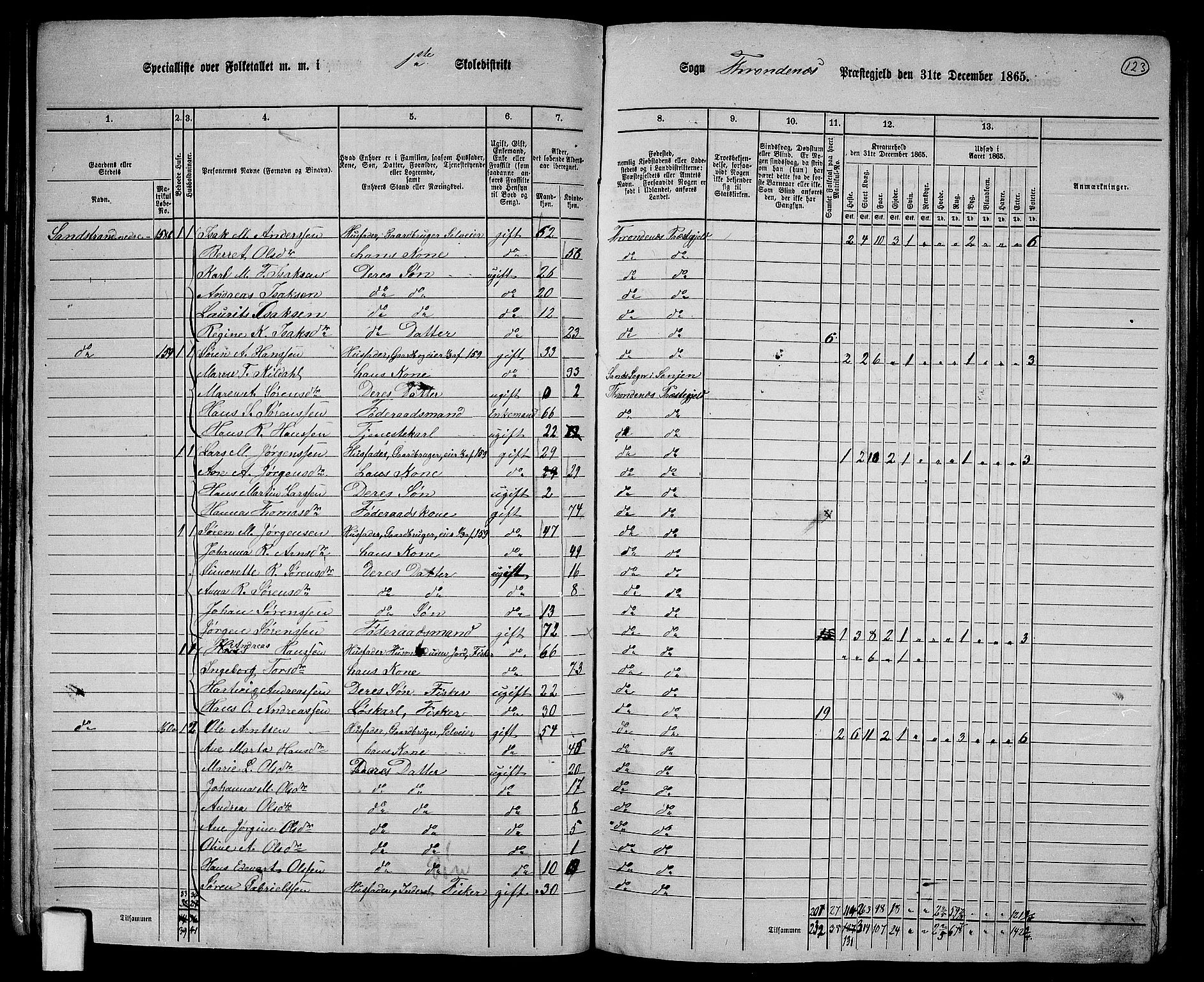 RA, 1865 census for Trondenes, 1865, p. 15