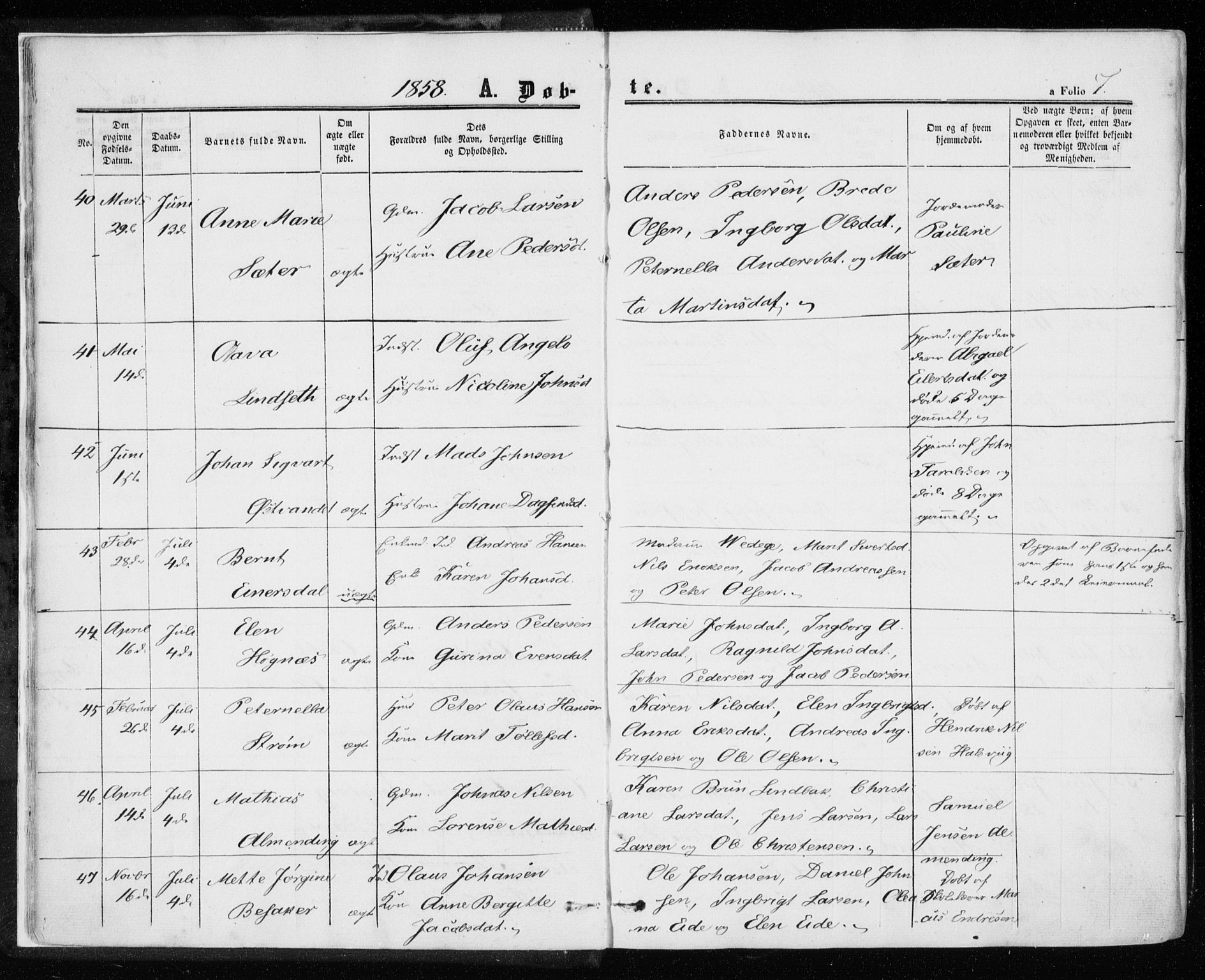 Ministerialprotokoller, klokkerbøker og fødselsregistre - Sør-Trøndelag, AV/SAT-A-1456/657/L0705: Parish register (official) no. 657A06, 1858-1867, p. 7