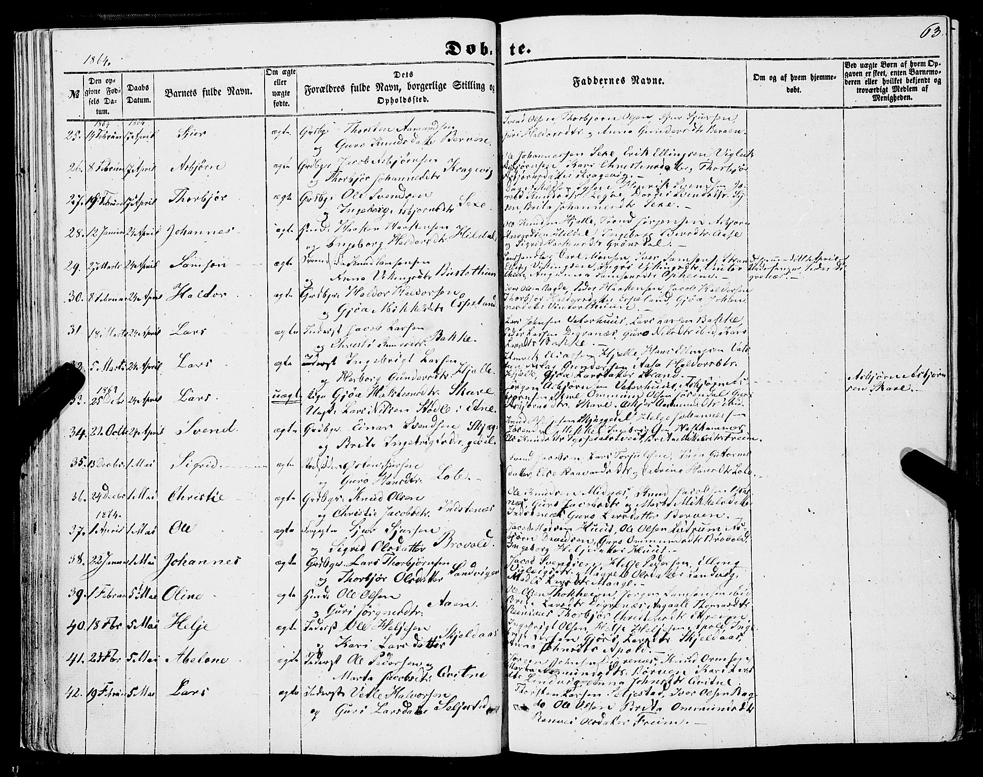 Ullensvang sokneprestembete, SAB/A-78701/H/Haa: Parish register (official) no. A 11, 1854-1866, p. 63