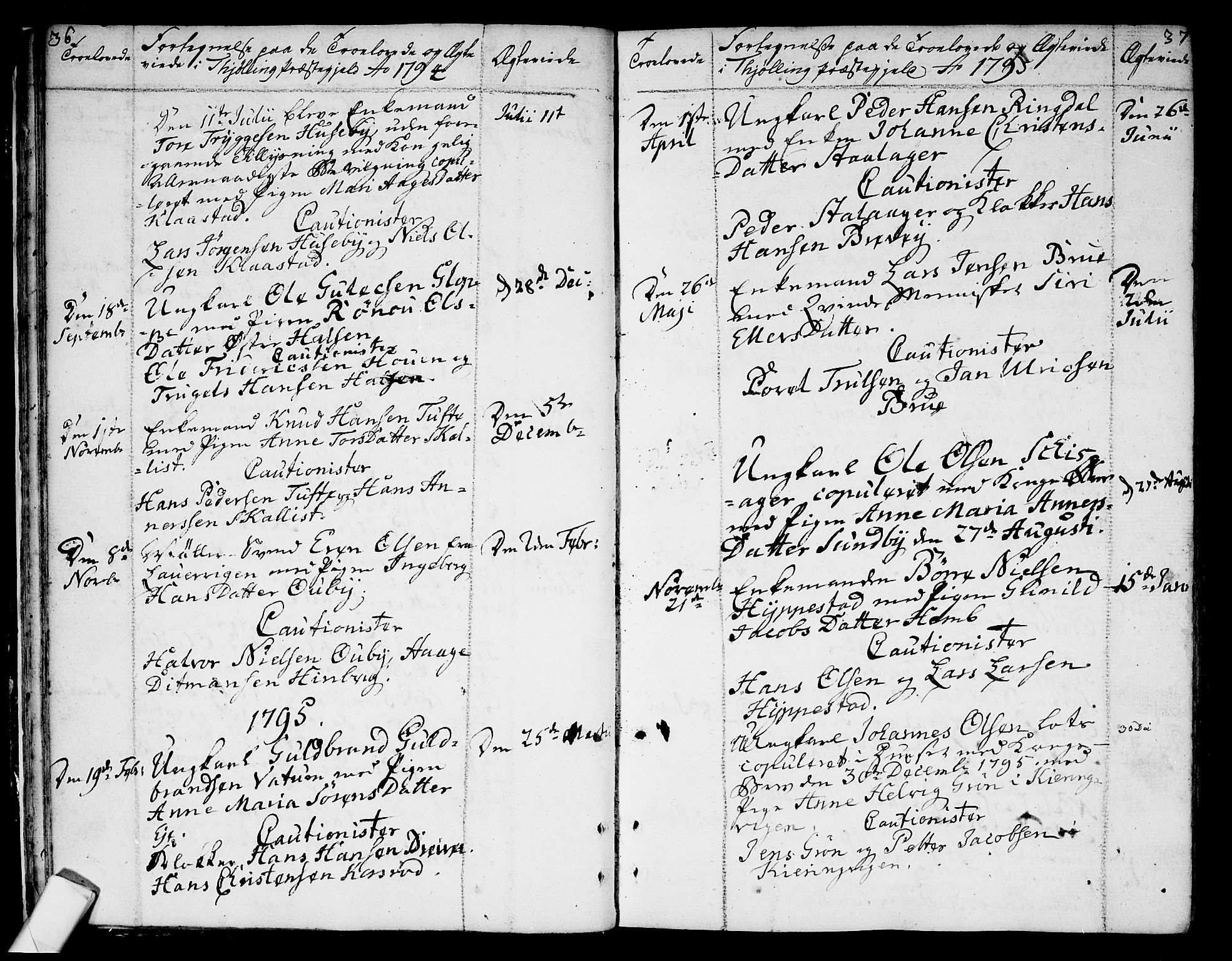 Tjølling kirkebøker, SAKO/A-60/F/Fa/L0004: Parish register (official) no. 4, 1779-1817, p. 36-37
