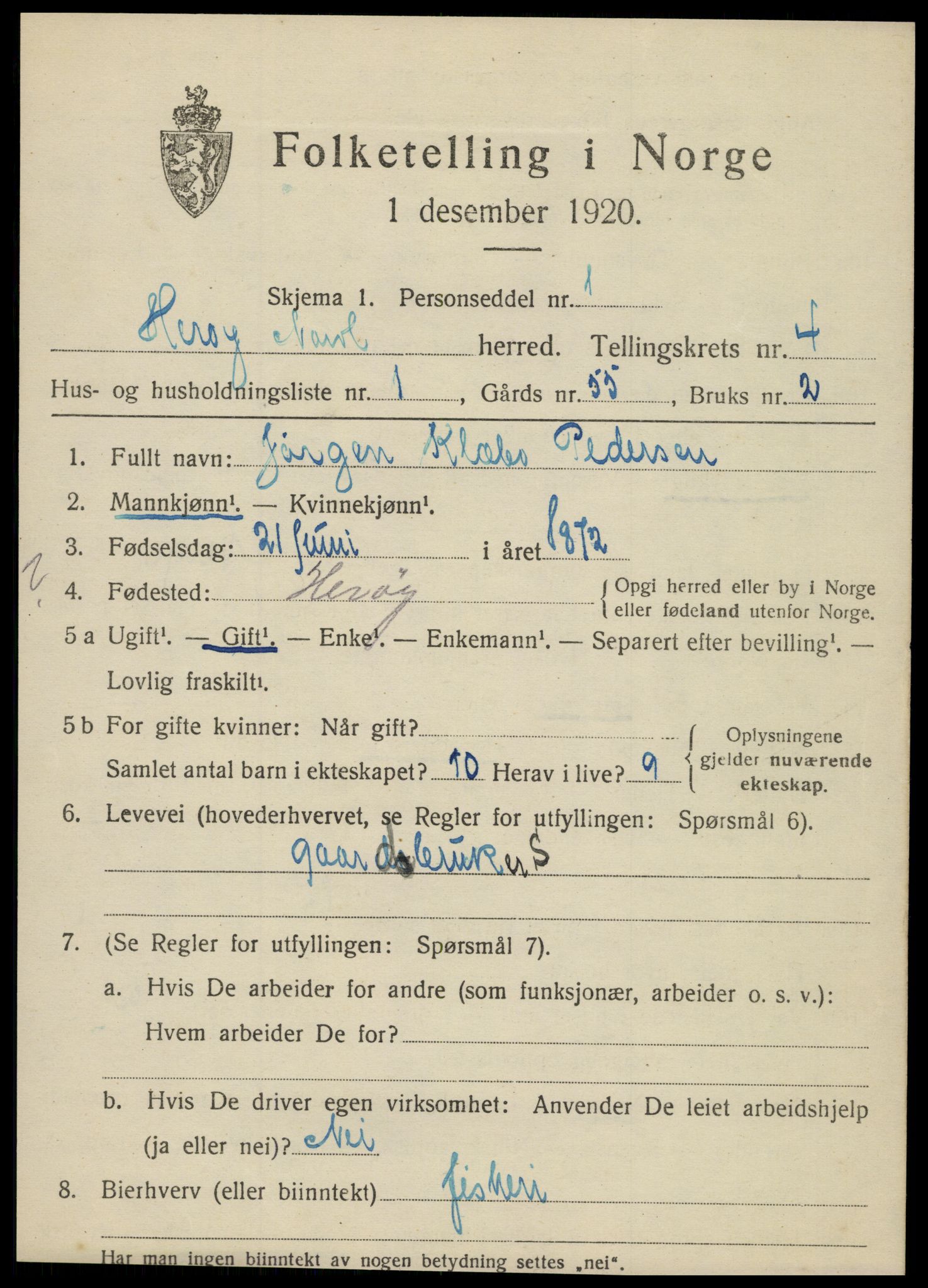 SAT, 1920 census for Herøy, 1920, p. 2592