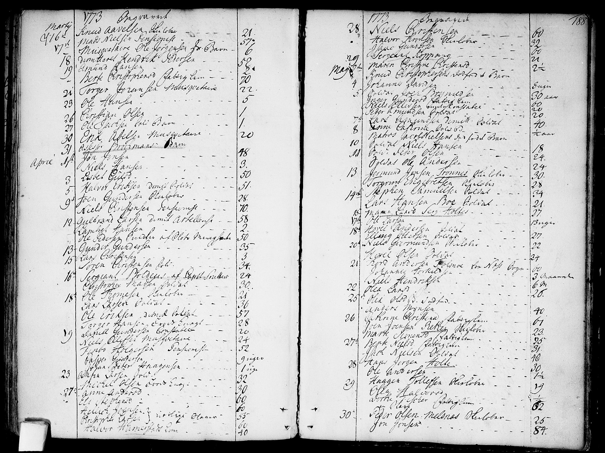 Garnisonsmenigheten Kirkebøker, SAO/A-10846/F/Fa/L0002: Parish register (official) no. 2, 1757-1776, p. 188