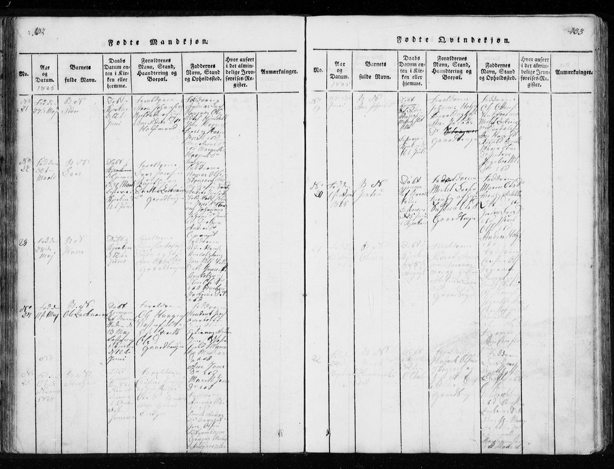 Ministerialprotokoller, klokkerbøker og fødselsregistre - Nordland, AV/SAT-A-1459/827/L0412: Parish register (copy) no. 827C01, 1820-1841, p. 132-133