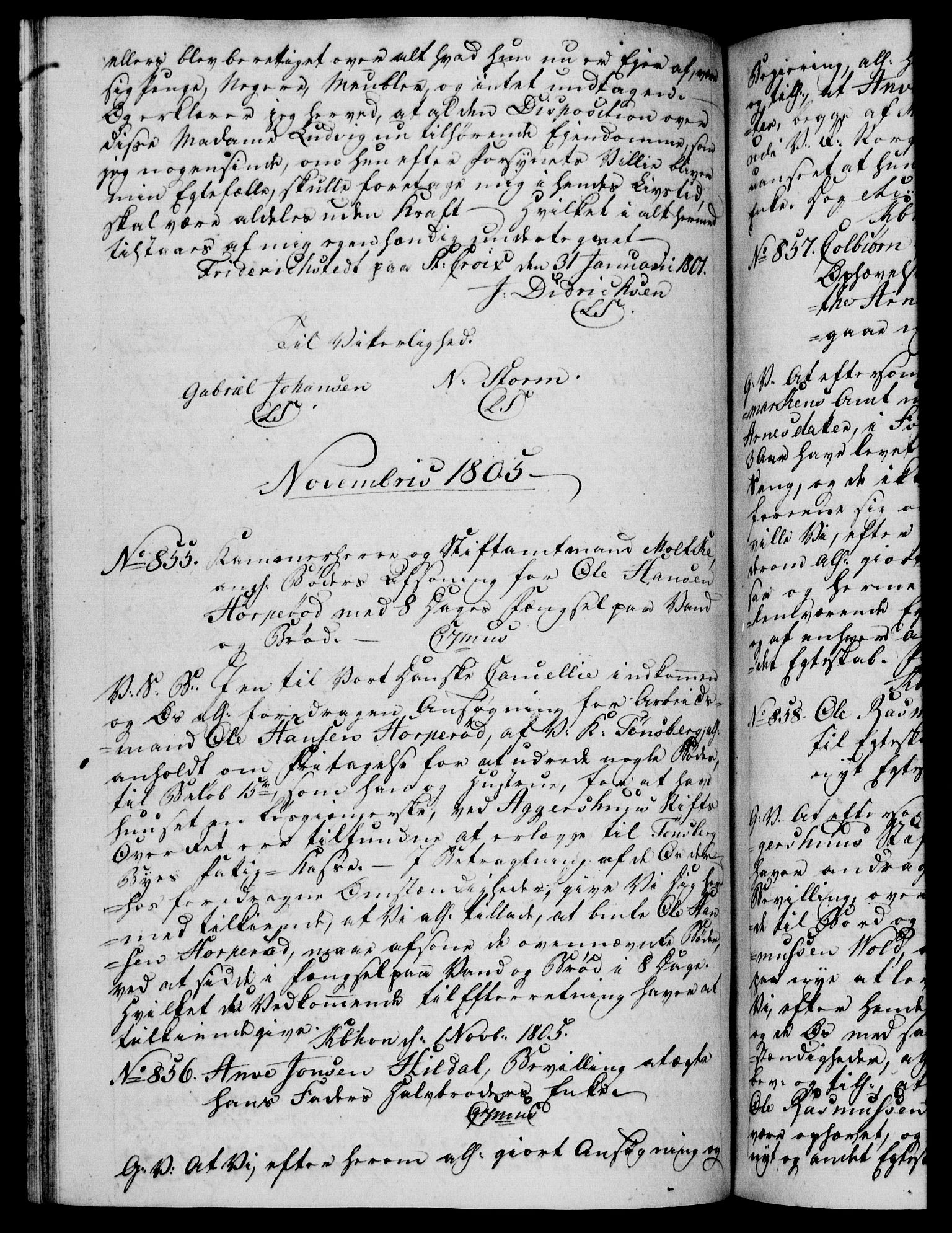 Danske Kanselli 1800-1814, RA/EA-3024/H/Hf/Hfb/Hfba/L0003: Registranter, 1805-1807, p. 127b