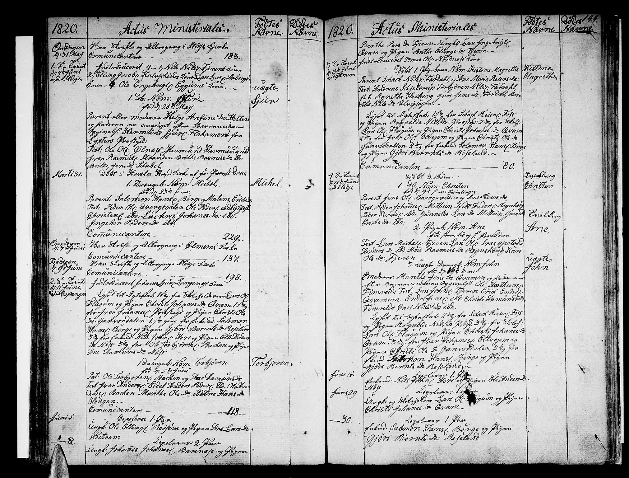 Sogndal sokneprestembete, SAB/A-81301/H/Haa/Haaa/L0009: Parish register (official) no. A 9, 1809-1821, p. 144