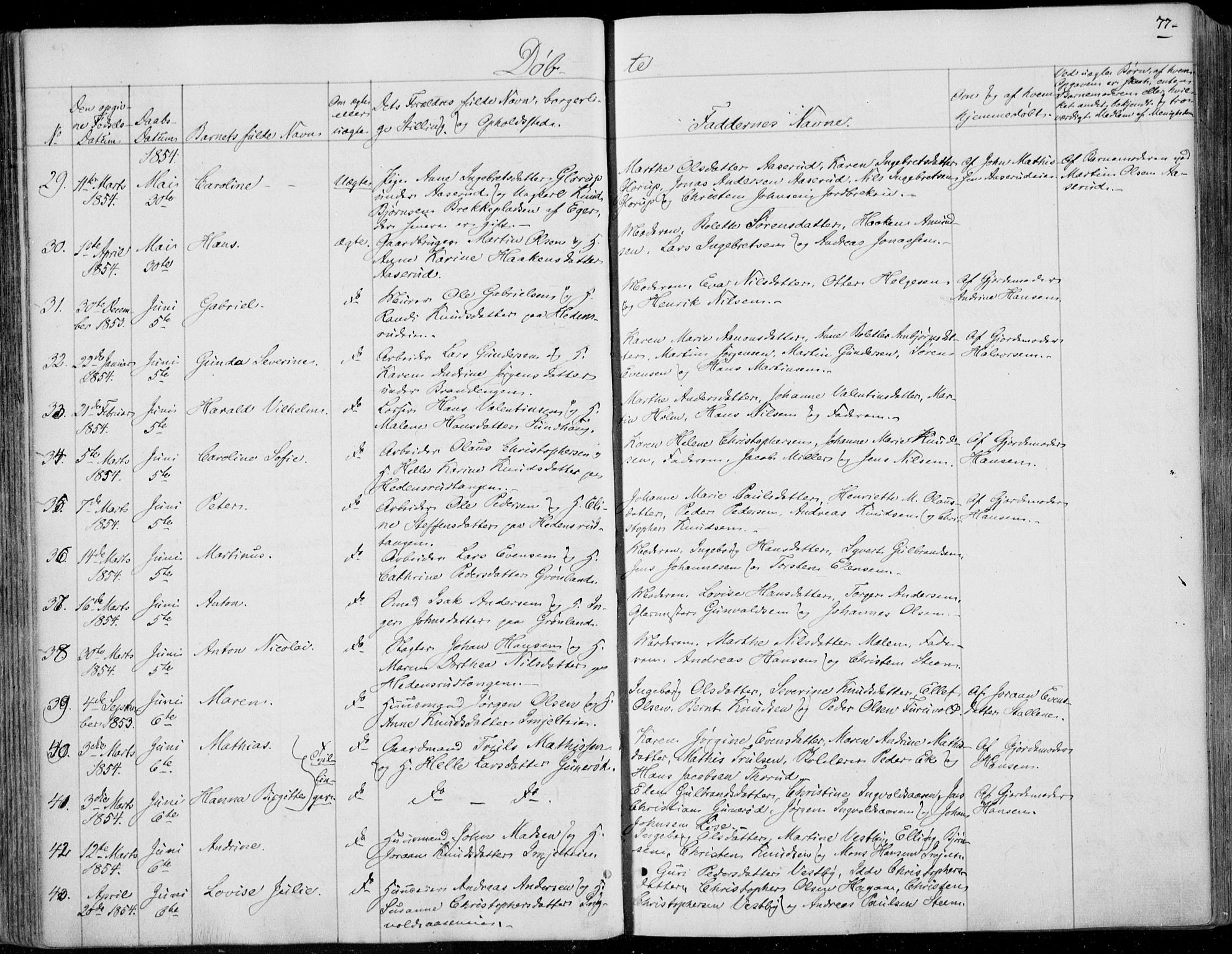 Skoger kirkebøker, SAKO/A-59/F/Fa/L0003: Parish register (official) no. I 3, 1842-1861, p. 77