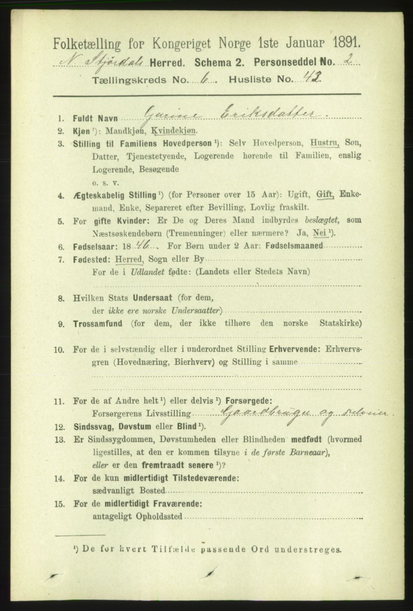 RA, 1891 census for 1714 Nedre Stjørdal, 1891, p. 2815