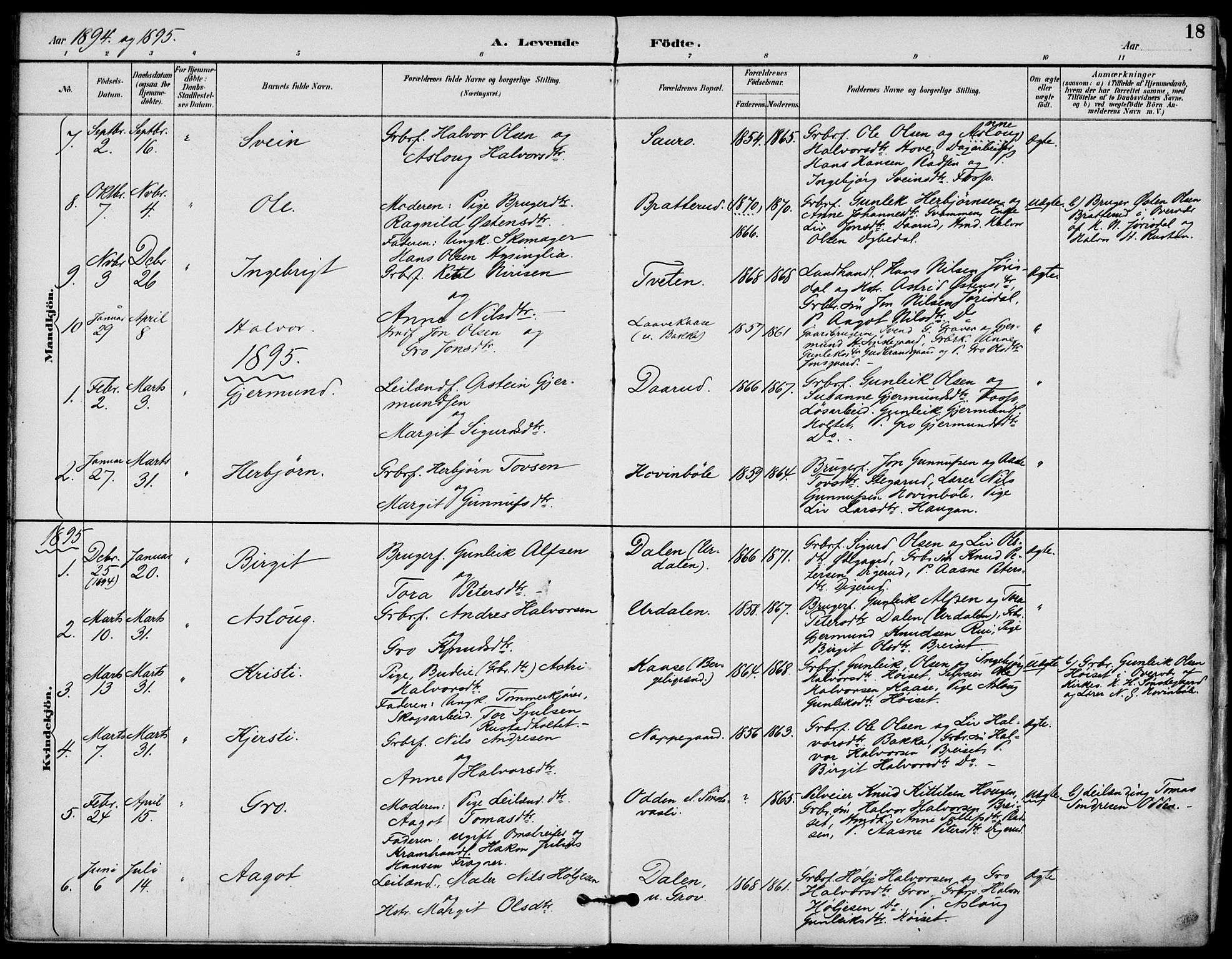 Gransherad kirkebøker, SAKO/A-267/F/Fb/L0005: Parish register (official) no. II 5, 1887-1916, p. 18