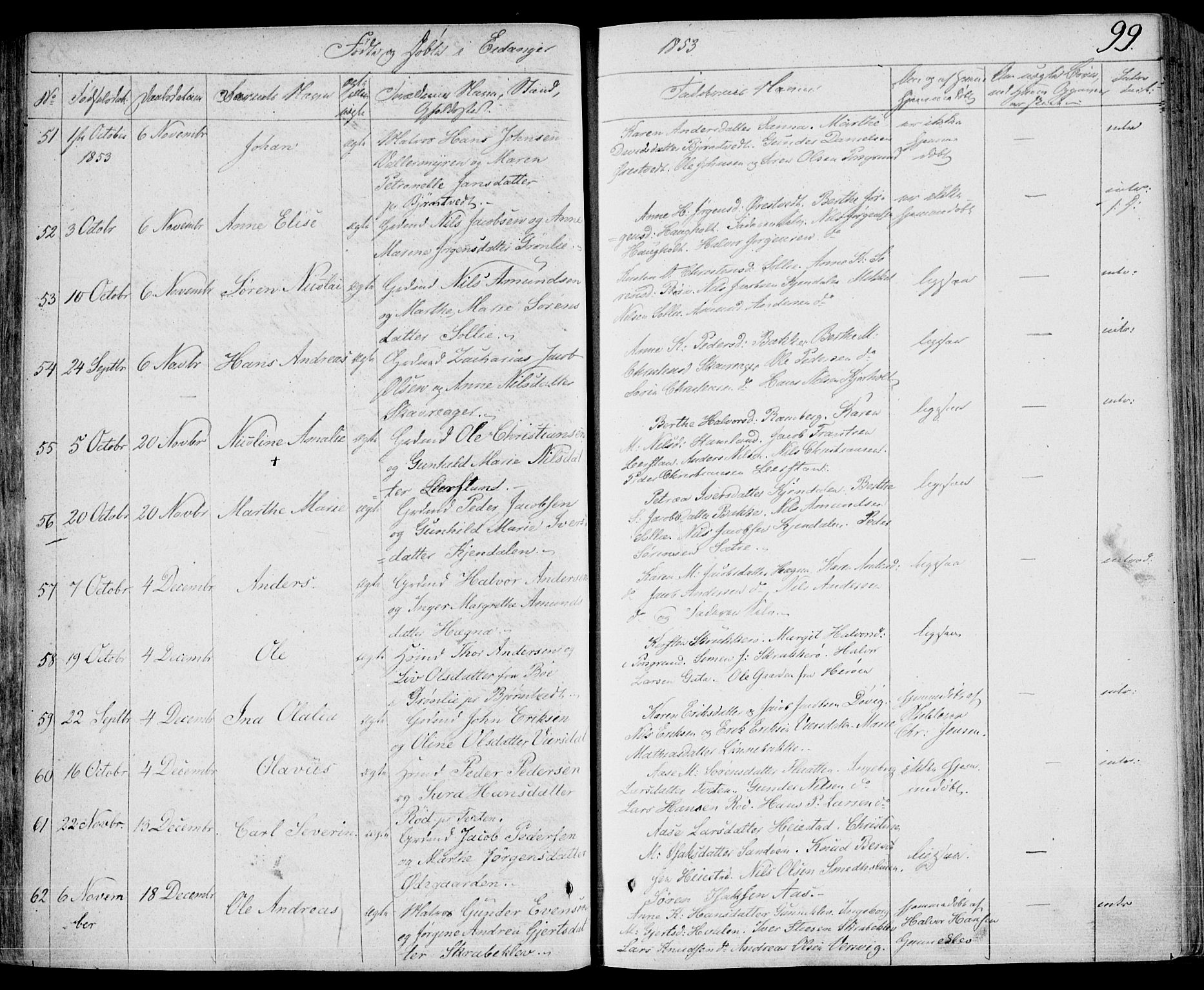 Eidanger kirkebøker, SAKO/A-261/F/Fa/L0008: Parish register (official) no. 8, 1831-1858, p. 99