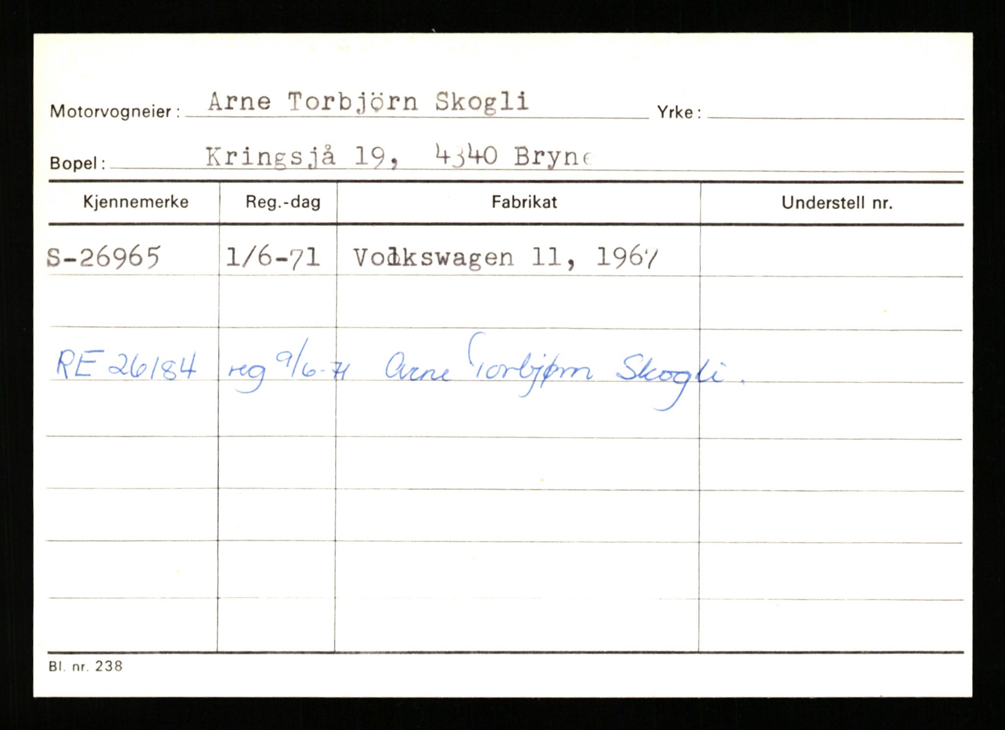 Stavanger trafikkstasjon, SAST/A-101942/0/G/L0005: Registreringsnummer: 23000 - 34245, 1930-1971, p. 1341