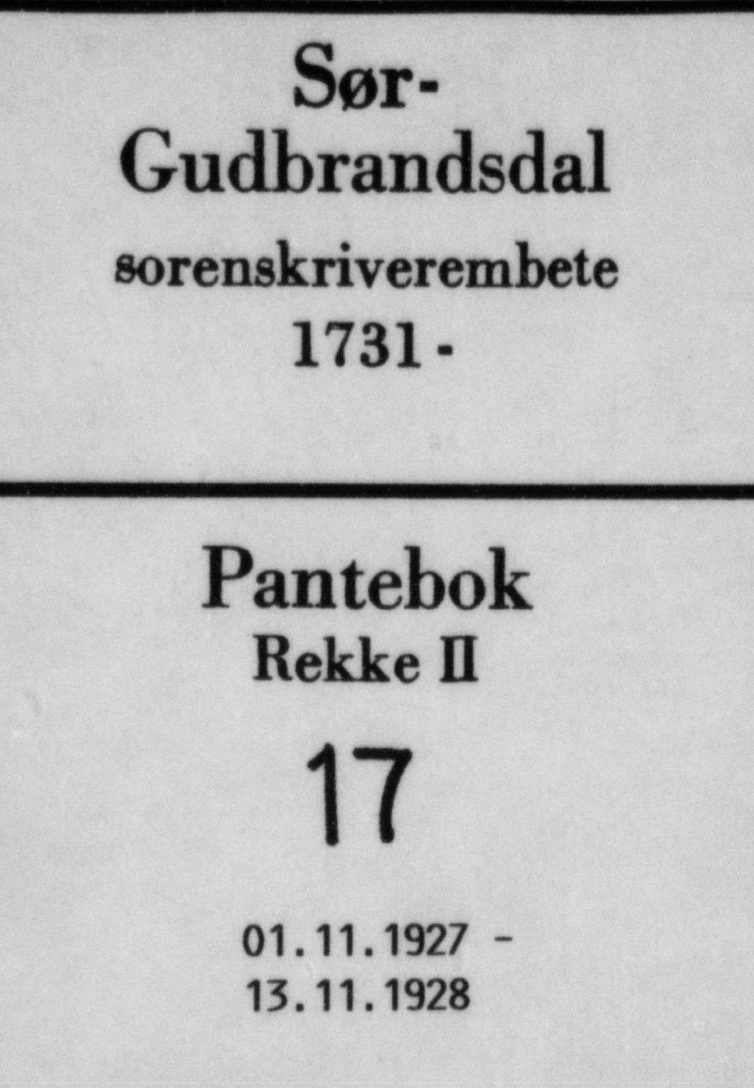 Sør-Gudbrandsdal tingrett, SAH/TING-004/H/Hb/Hbb/L0017: Mortgage book no. II 17, 1927-1928