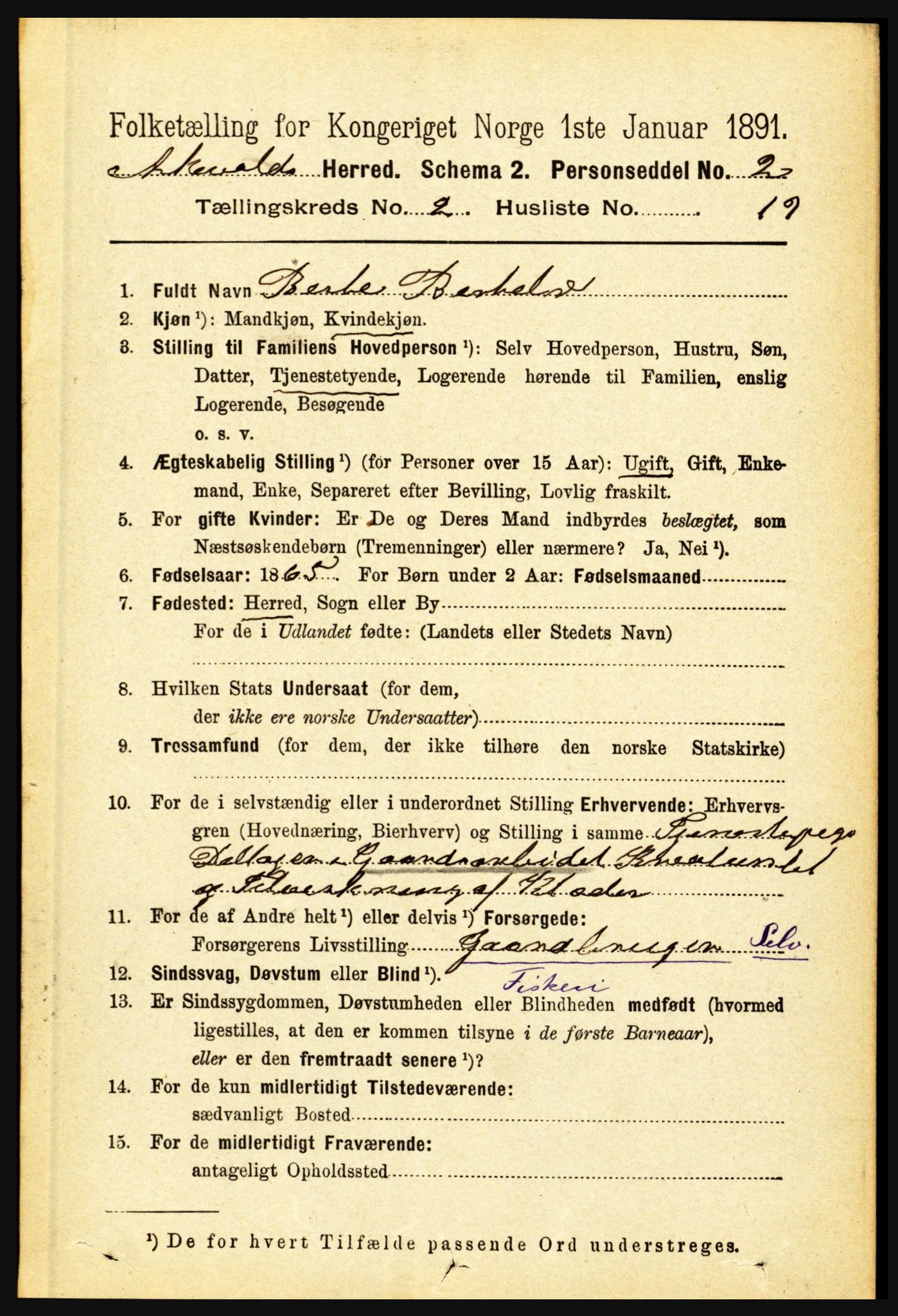 RA, 1891 census for 1428 Askvoll, 1891, p. 549