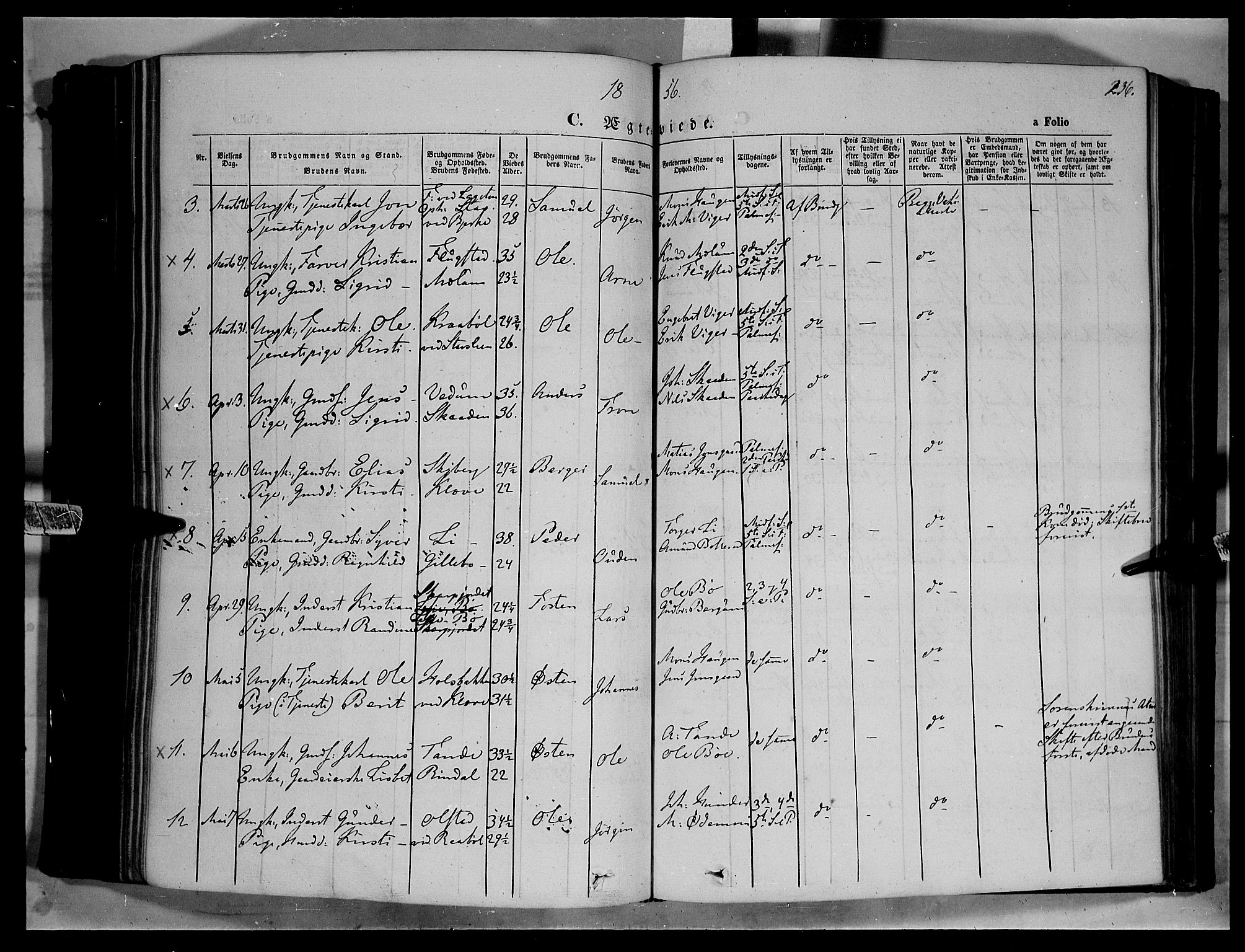Øyer prestekontor, SAH/PREST-084/H/Ha/Haa/L0005: Parish register (official) no. 5, 1842-1857, p. 236