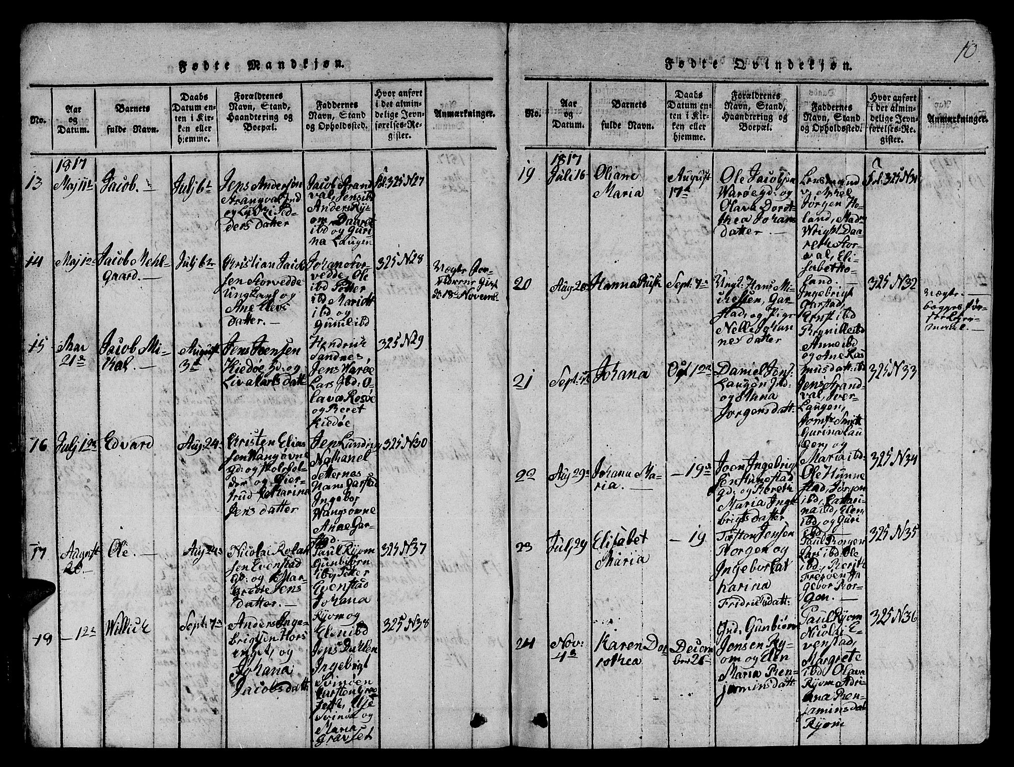 Ministerialprotokoller, klokkerbøker og fødselsregistre - Nord-Trøndelag, SAT/A-1458/784/L0679: Parish register (copy) no. 784C01 /1, 1816-1822, p. 10