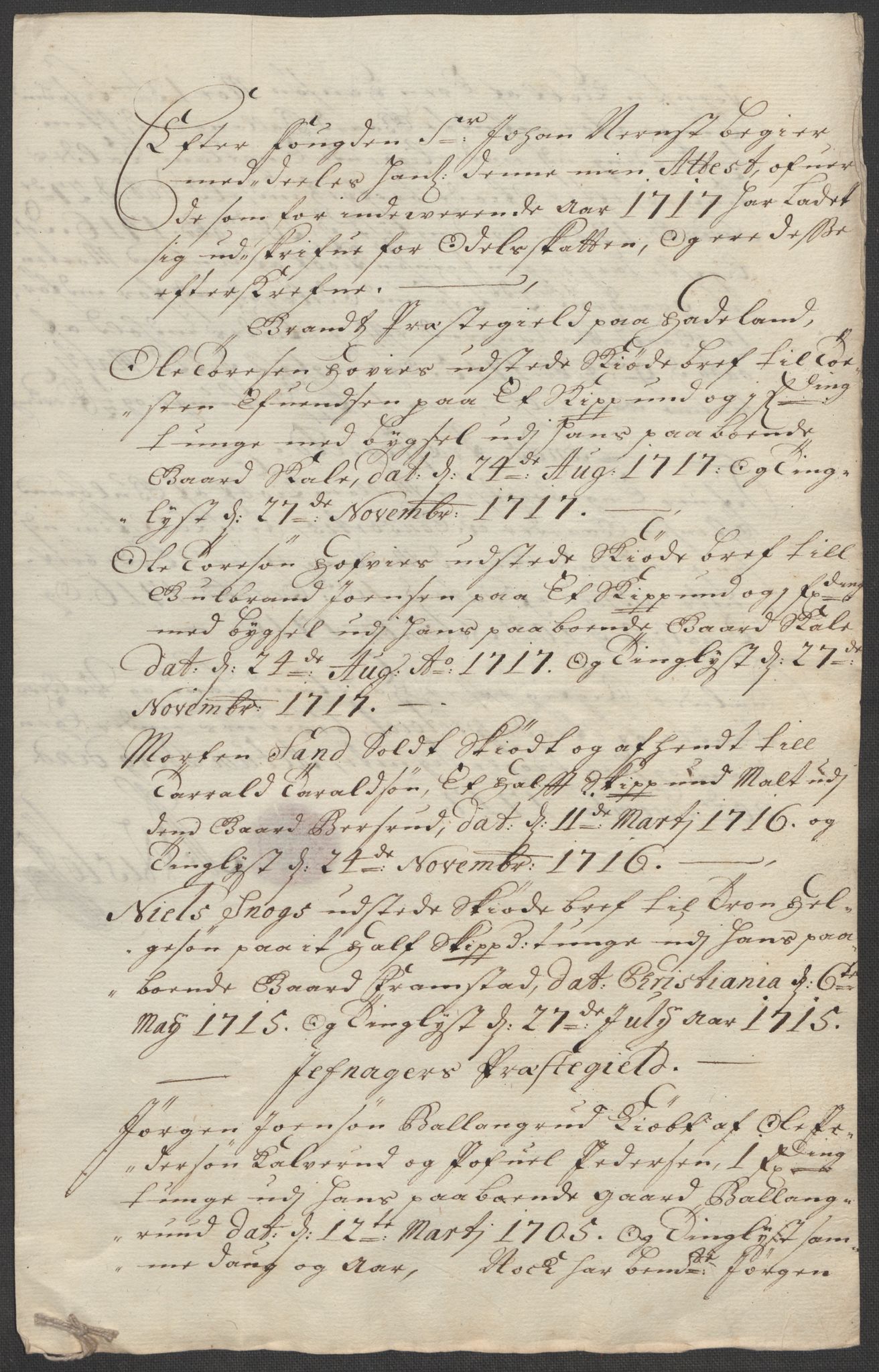 Rentekammeret inntil 1814, Reviderte regnskaper, Fogderegnskap, RA/EA-4092/R18/L1318: Fogderegnskap Hadeland, Toten og Valdres, 1717, p. 175