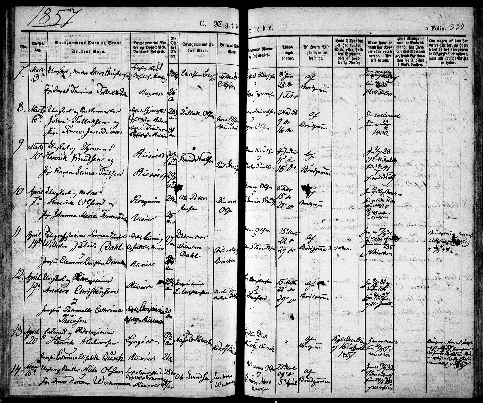 Risør sokneprestkontor, AV/SAK-1111-0035/F/Fa/L0003: Parish register (official) no. A 3, 1838-1864, p. 334