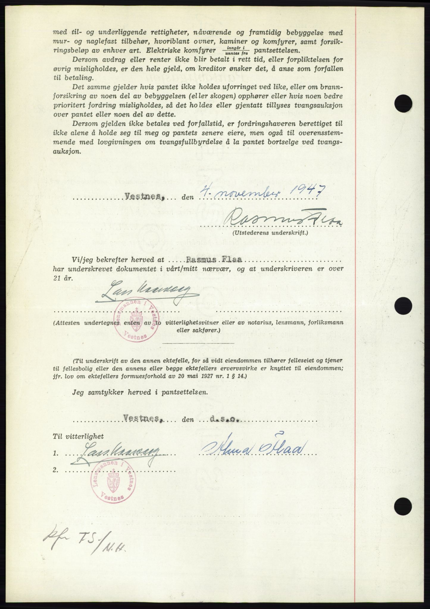 Nordmøre sorenskriveri, AV/SAT-A-4132/1/2/2Ca: Mortgage book no. B97, 1947-1948, Diary no: : 2726/1947