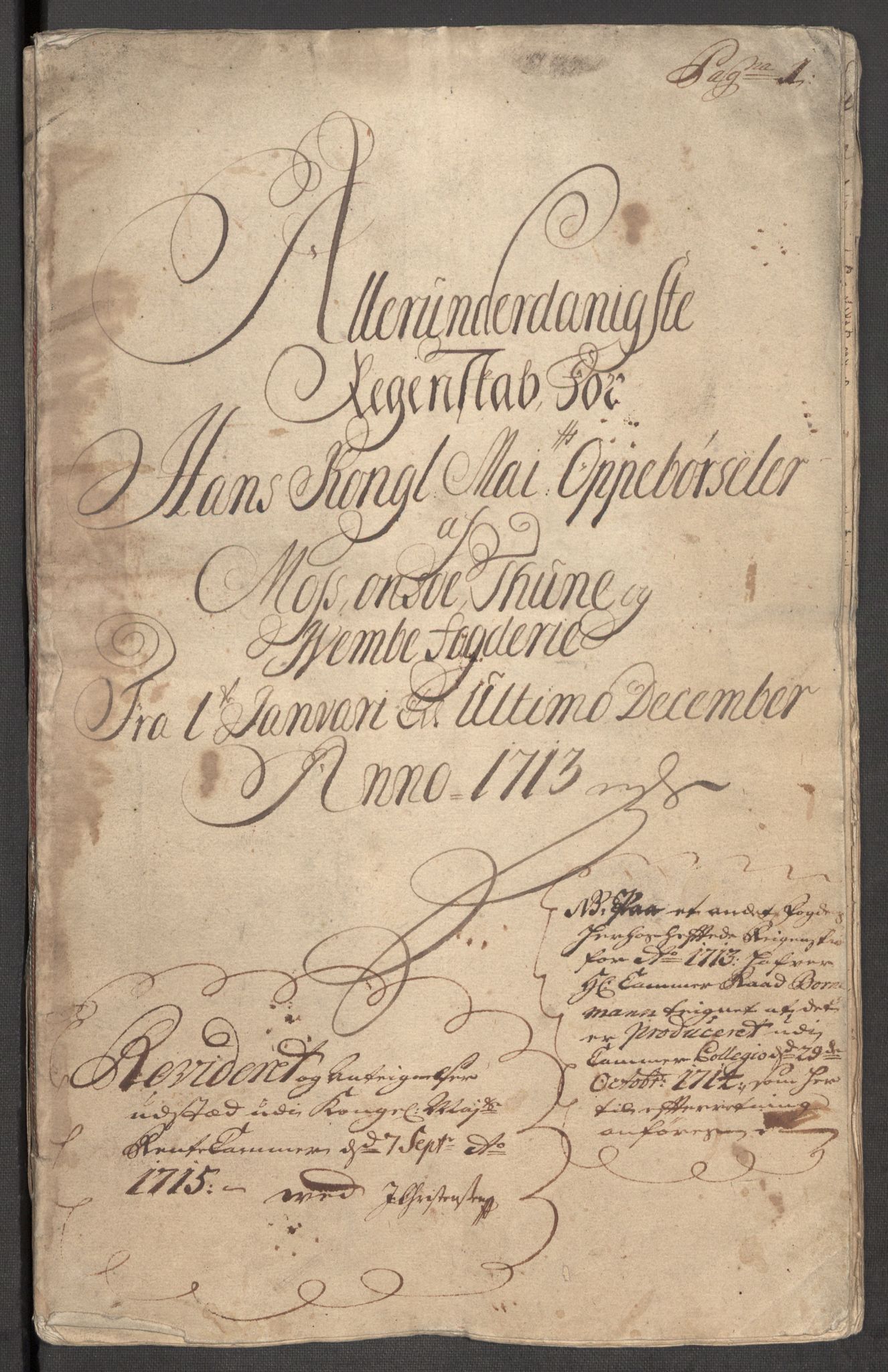 Rentekammeret inntil 1814, Reviderte regnskaper, Fogderegnskap, RA/EA-4092/R04/L0138: Fogderegnskap Moss, Onsøy, Tune, Veme og Åbygge, 1713-1714, p. 4