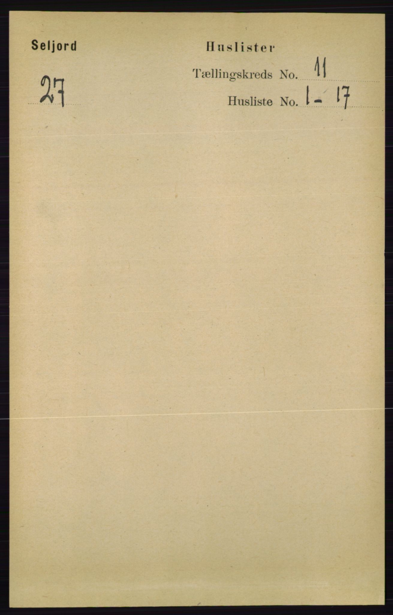 RA, 1891 census for 0828 Seljord, 1891, p. 3761