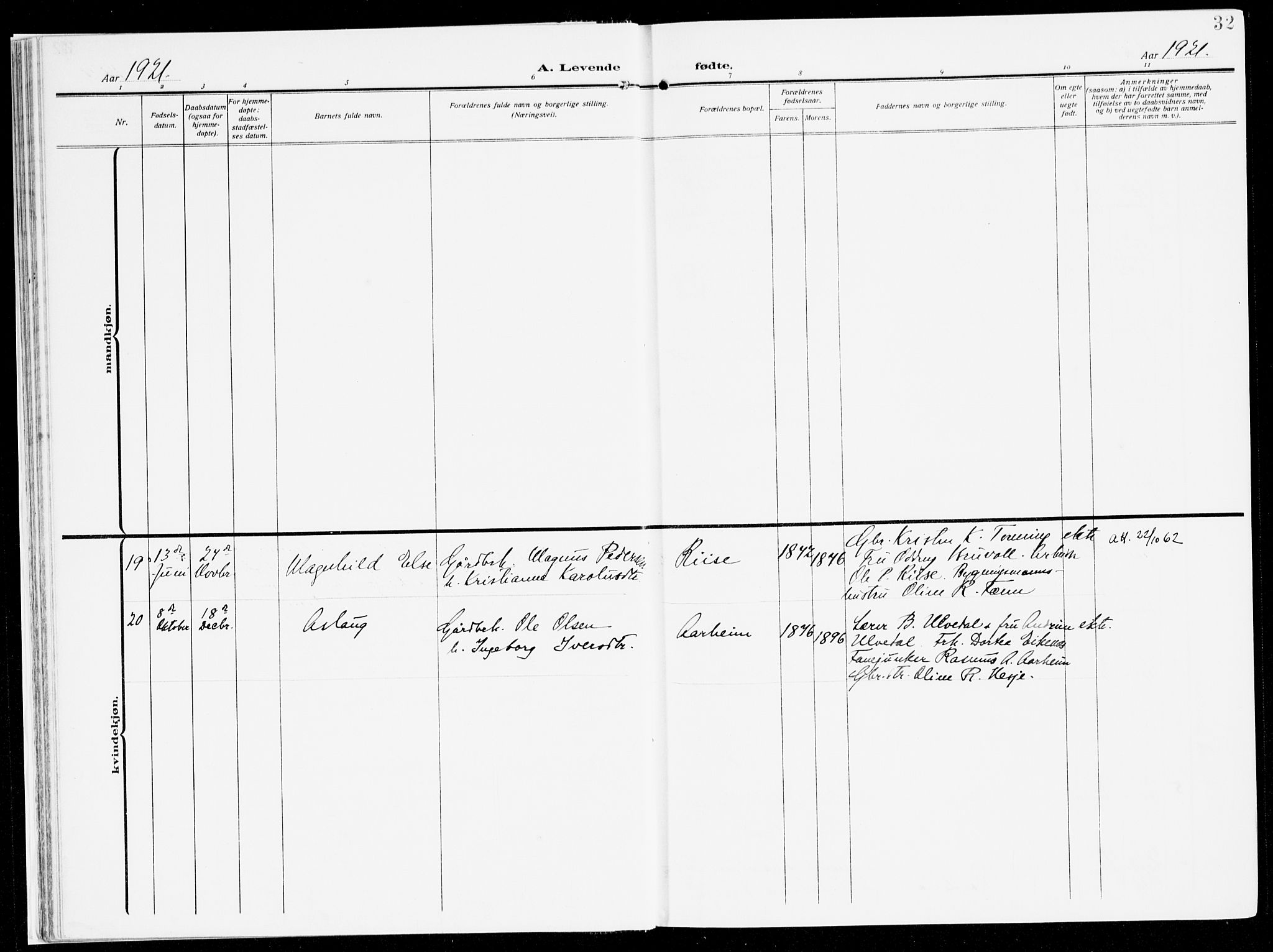 Stryn Sokneprestembete, AV/SAB-A-82501: Parish register (official) no. B 2, 1908-1936, p. 32