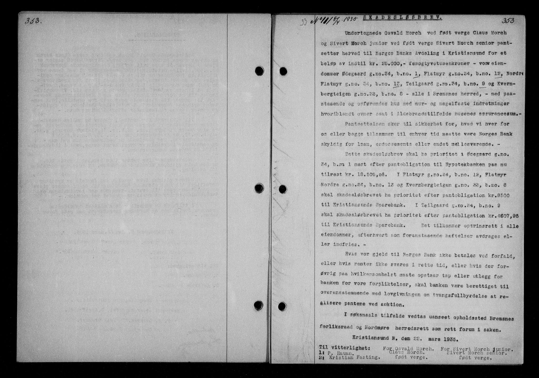 Nordmøre sorenskriveri, AV/SAT-A-4132/1/2/2Ca/L0084: Mortgage book no. 74, 1935-1935, Deed date: 08.04.1935