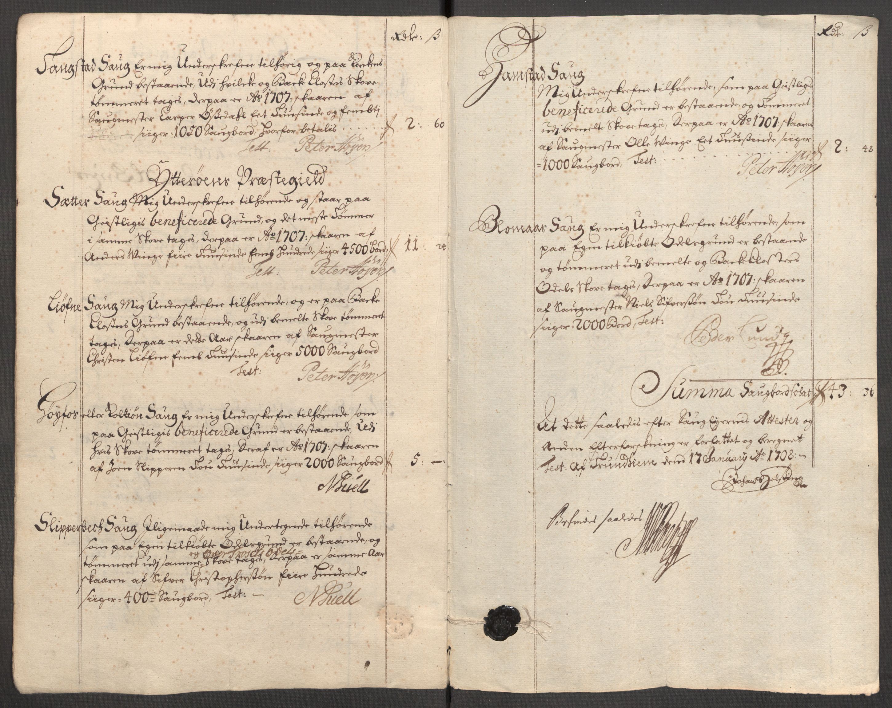 Rentekammeret inntil 1814, Reviderte regnskaper, Fogderegnskap, RA/EA-4092/R63/L4315: Fogderegnskap Inderøy, 1706-1707, p. 396