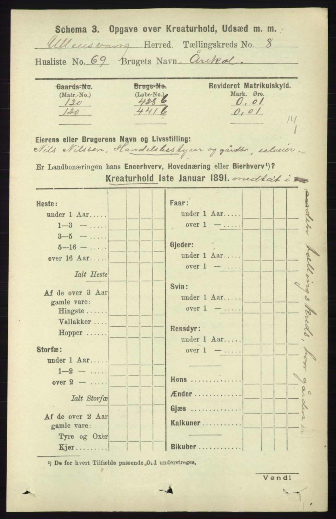 RA, 1891 census for 1230 Ullensvang, 1891, p. 7570