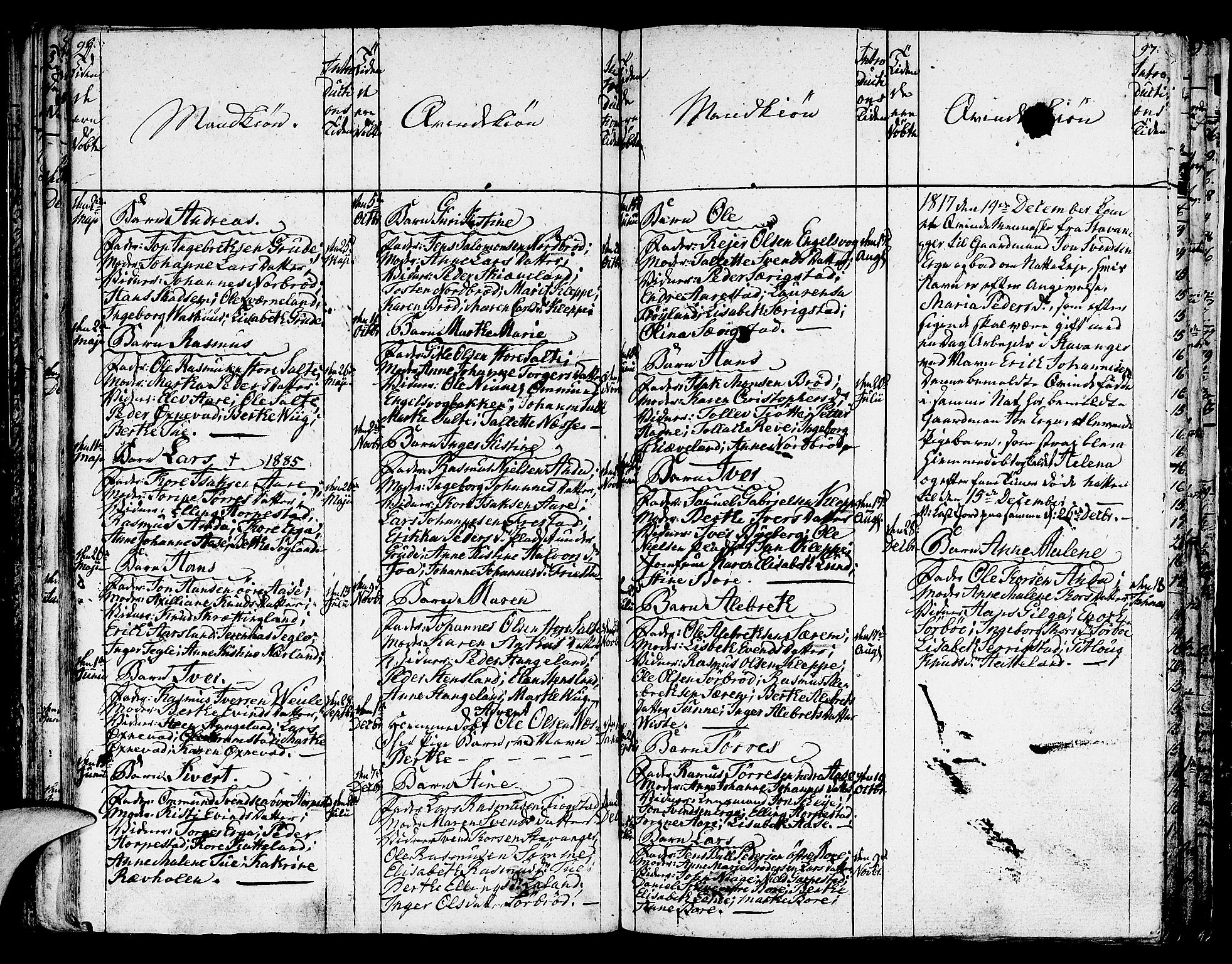 Klepp sokneprestkontor, AV/SAST-A-101803/001/3/30BA/L0001: Parish register (official) no. A 1, 1793-1819, p. 96-97