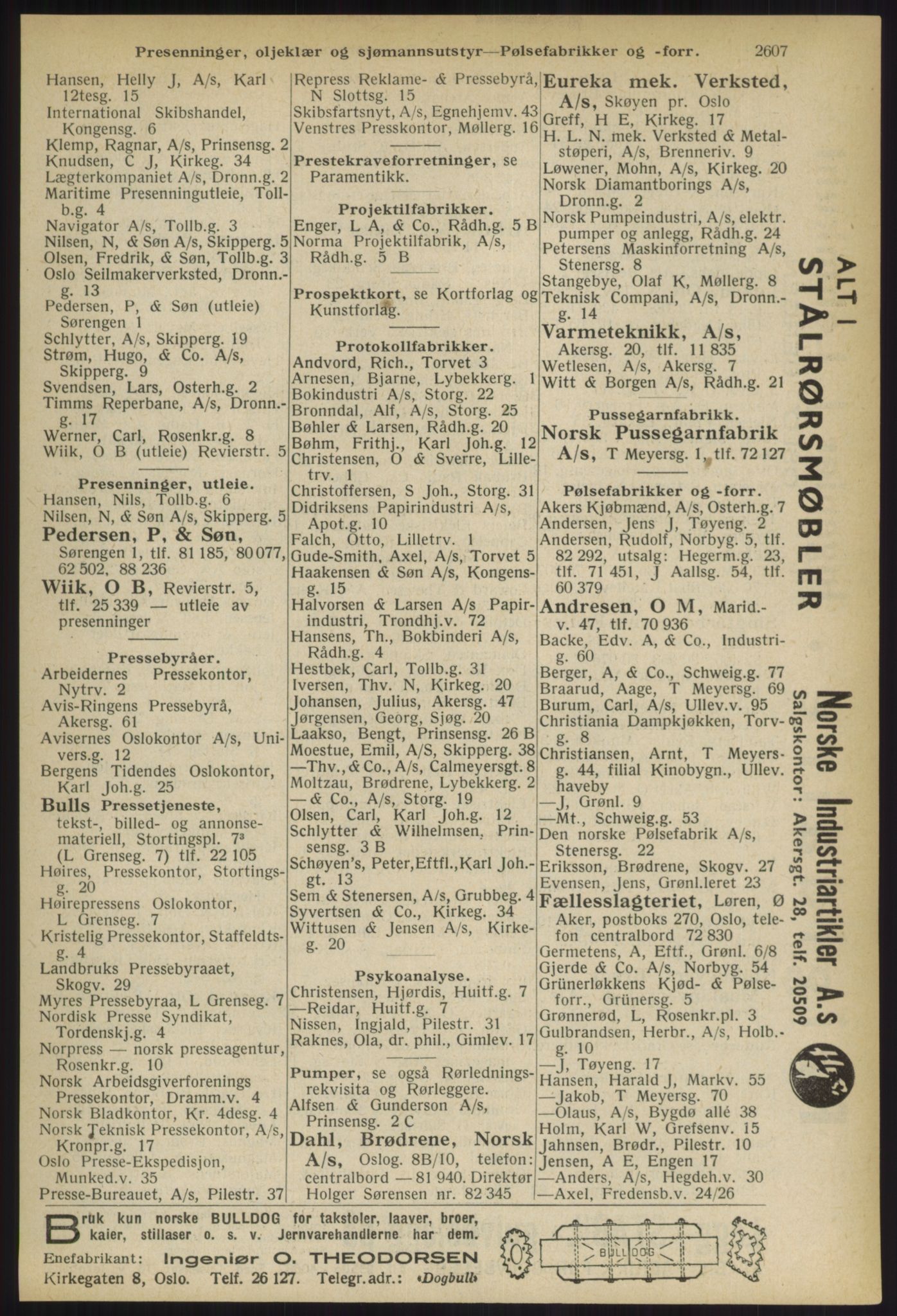 Kristiania/Oslo adressebok, PUBL/-, 1936, p. 2607