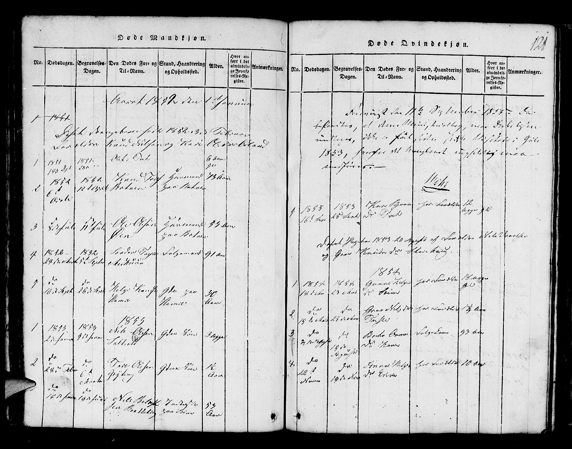 Røldal sokneprestembete, SAB/A-100247: Parish register (copy) no. A 1, 1817-1860, p. 121