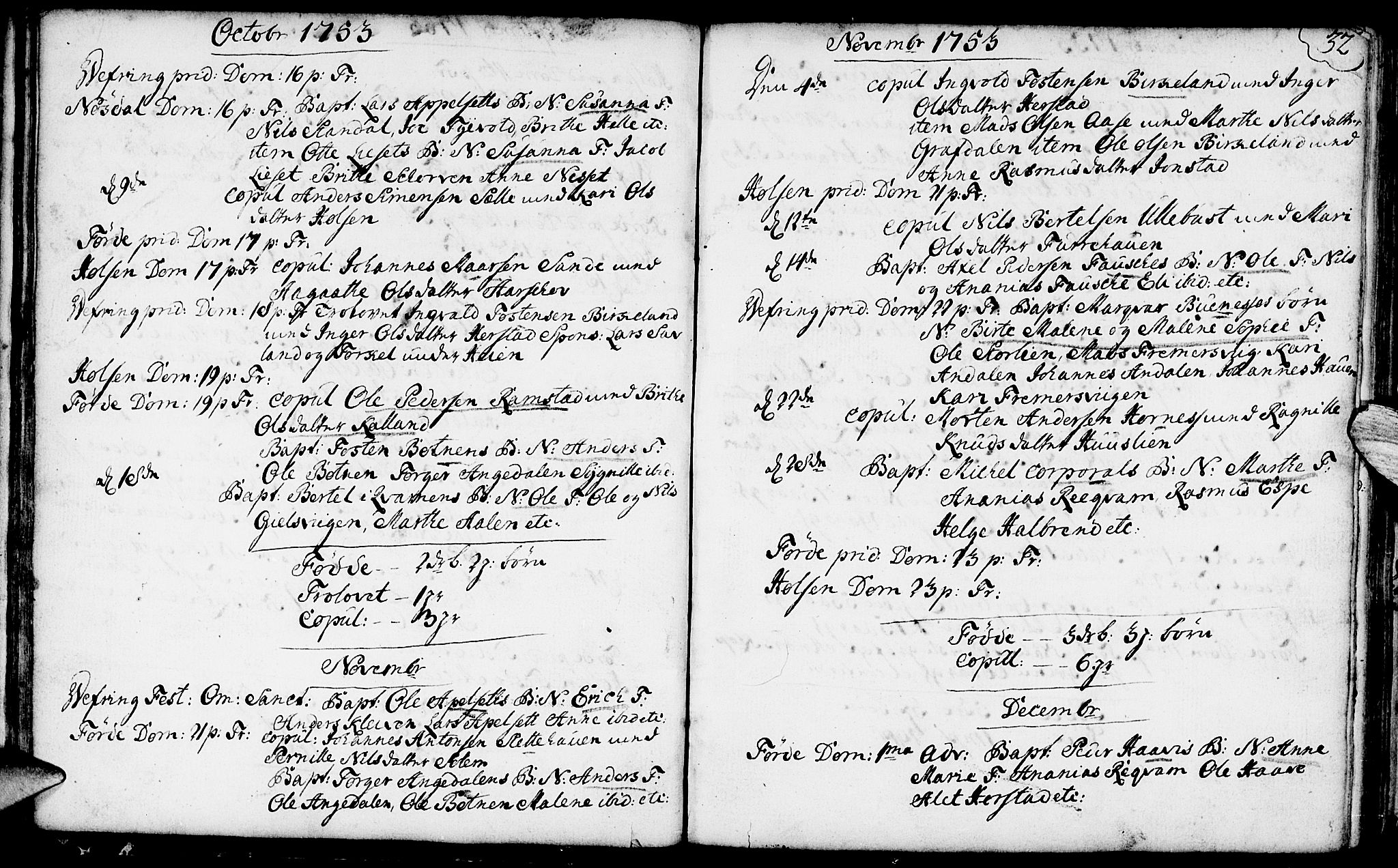 Førde sokneprestembete, SAB/A-79901/H/Haa/Haaa/L0003: Parish register (official) no. A 3, 1749-1764, p. 32
