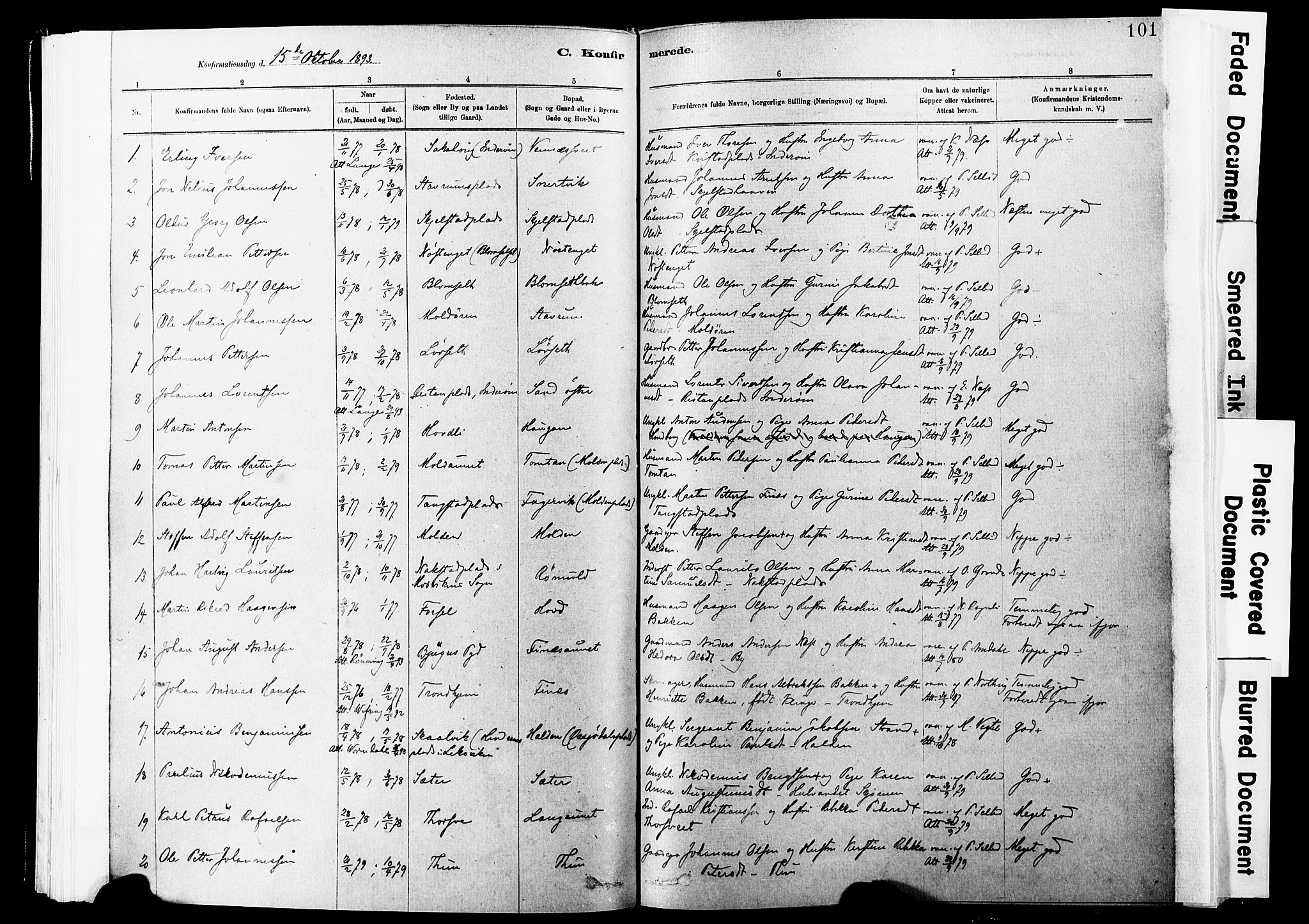 Ministerialprotokoller, klokkerbøker og fødselsregistre - Nord-Trøndelag, SAT/A-1458/744/L0420: Parish register (official) no. 744A04, 1882-1904, p. 101