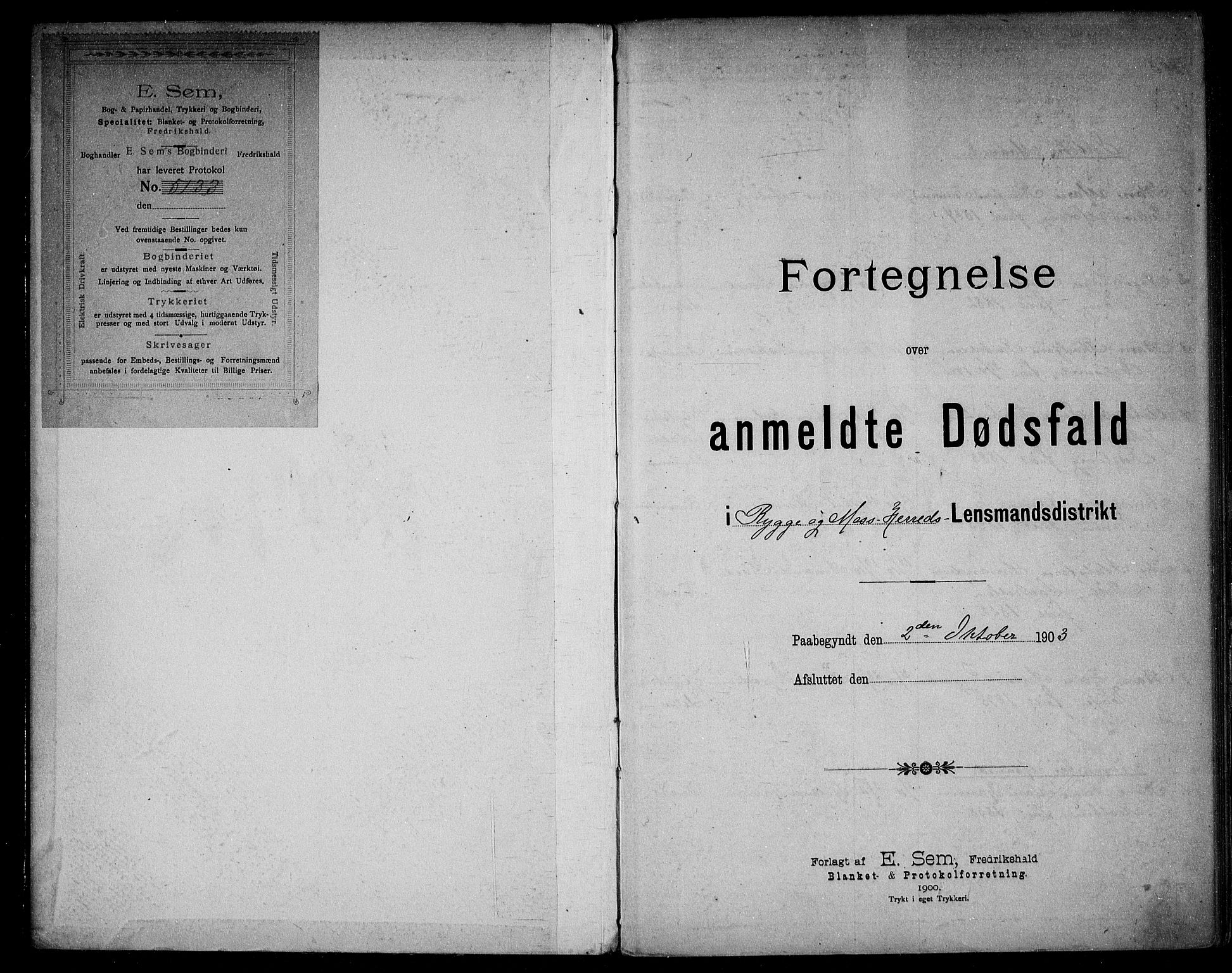 Rygge lensmannskontor, SAO/A-10005/H/Ha/Haa/L0004: Dødsfallsprotokoll, 1903-1912