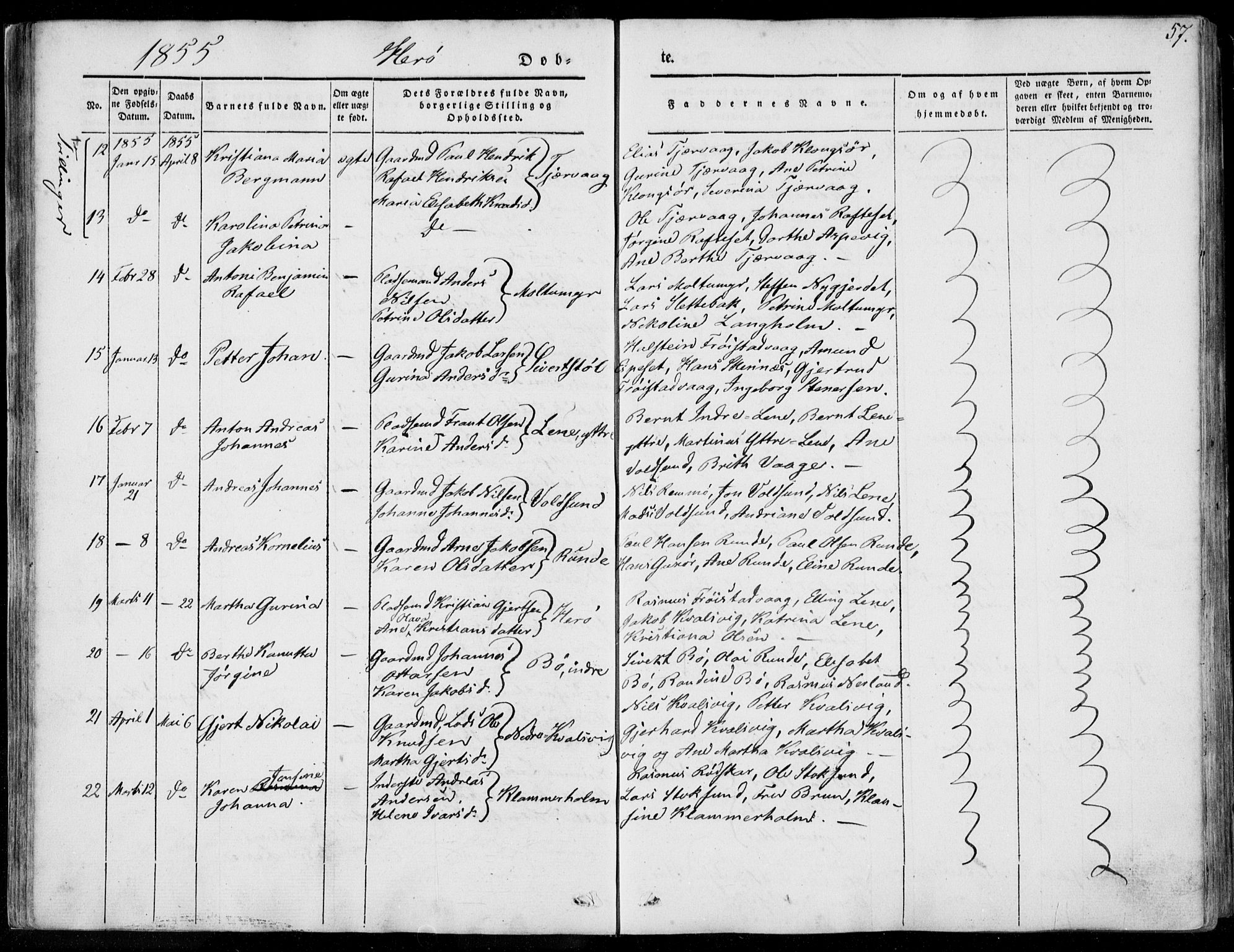 Ministerialprotokoller, klokkerbøker og fødselsregistre - Møre og Romsdal, AV/SAT-A-1454/507/L0070: Parish register (official) no. 507A05, 1842-1873, p. 57