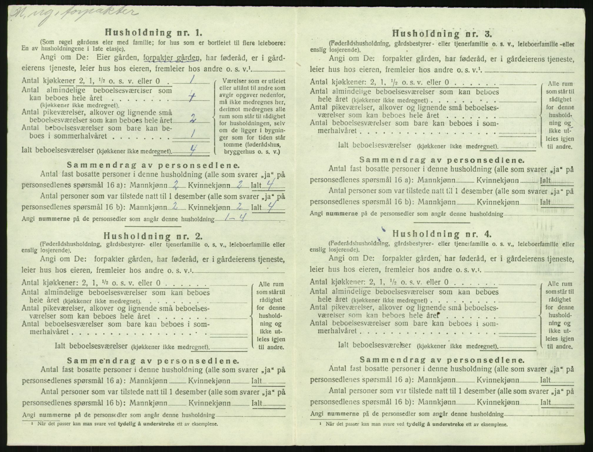 SAK, 1920 census for Holt, 1920, p. 733