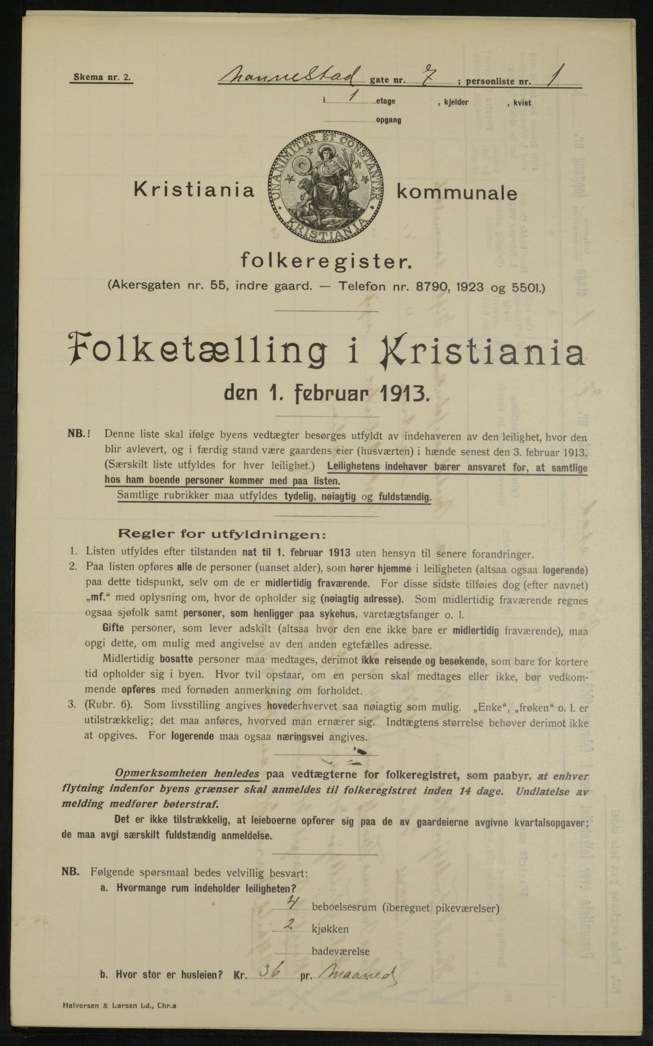 OBA, Municipal Census 1913 for Kristiania, 1913, p. 69099