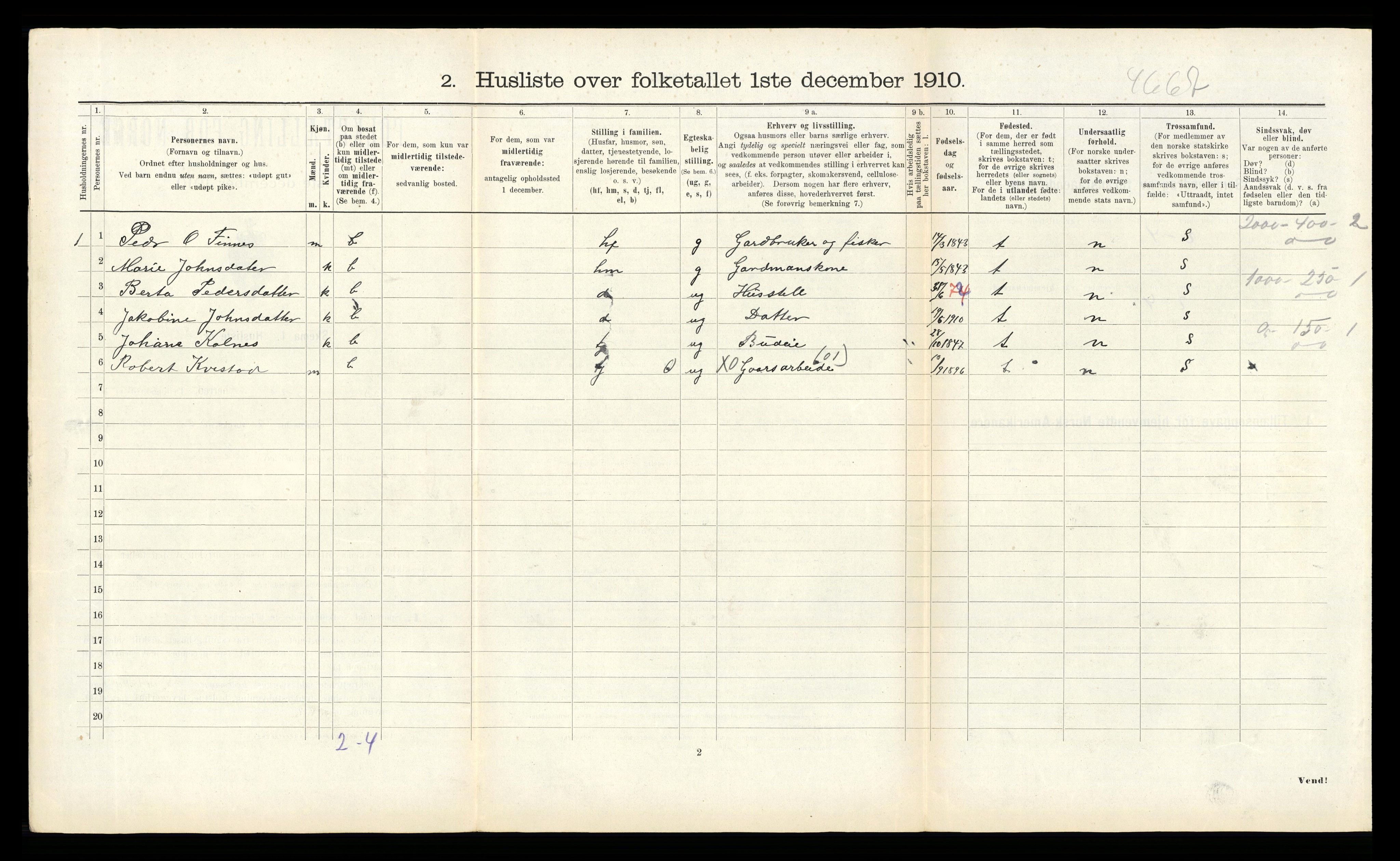 RA, 1910 census for Hjørundfjord, 1910, p. 271